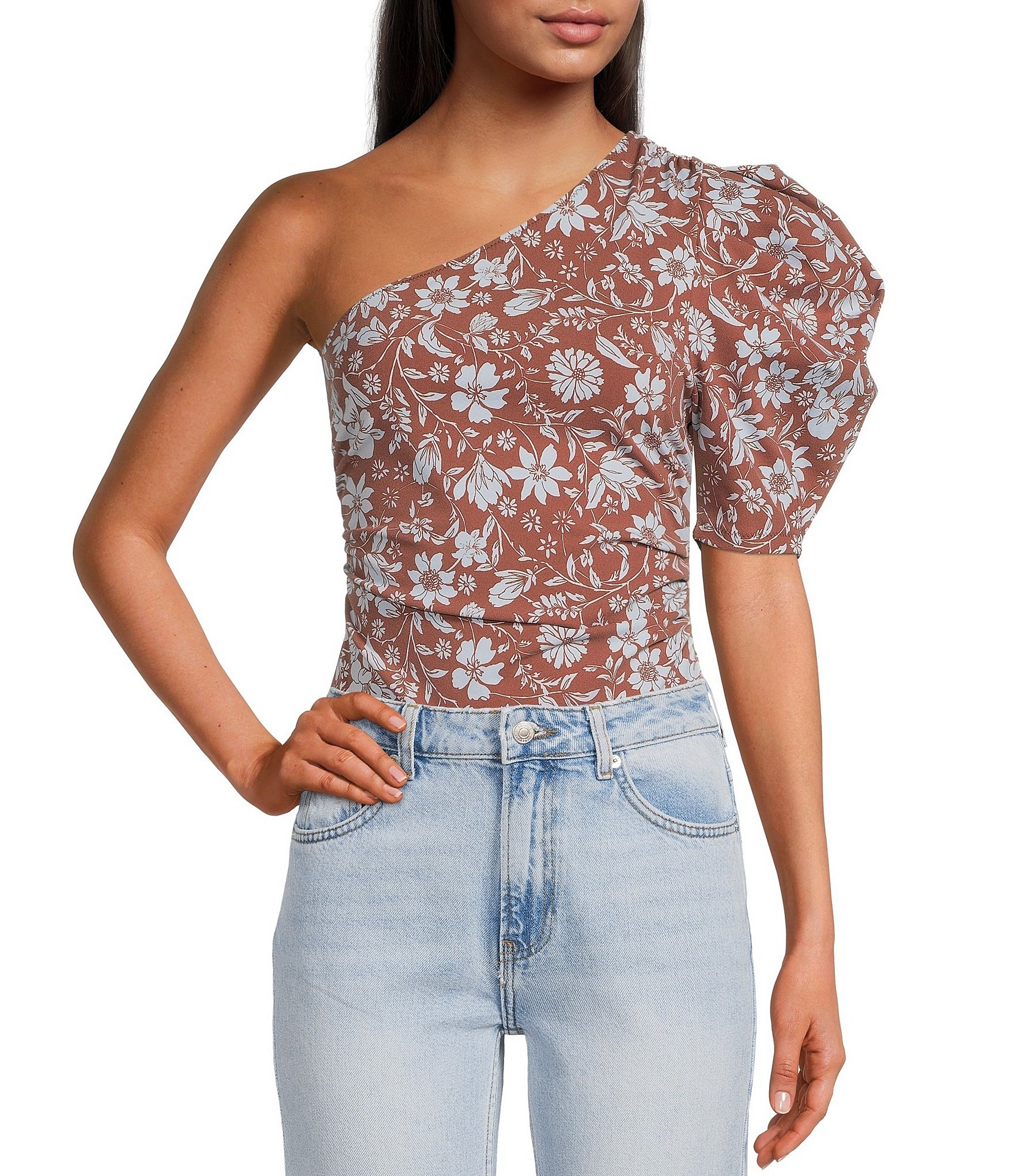 Free People Somethin Bout You One-Shoulder Bodysuit