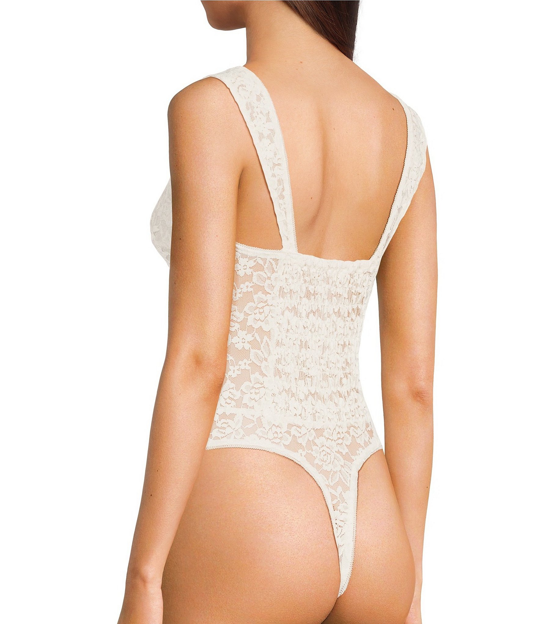 Free People Strike A Pose Lace Cut-Out Sweetheart Neck Sleeveless Bodysuit