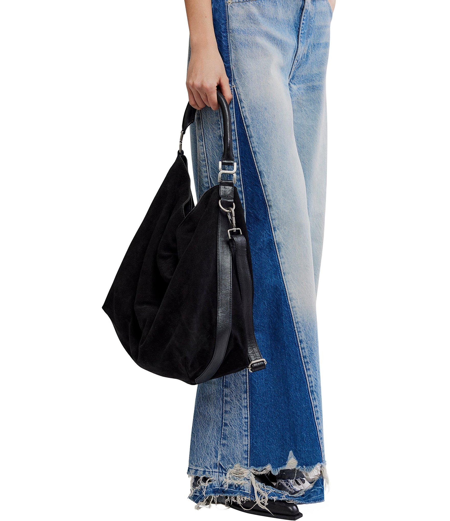 Free People Suzie Suede Slouchy Oversized Tote Bag