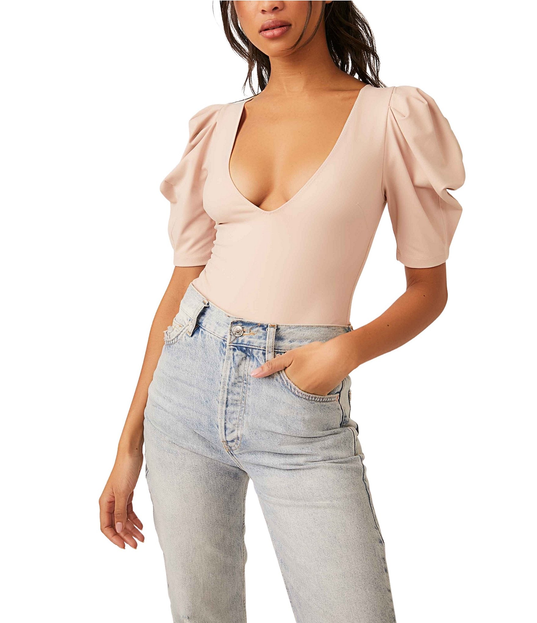 Free People Intimately In My Tee Short Sleeve Bodysuit Size Small