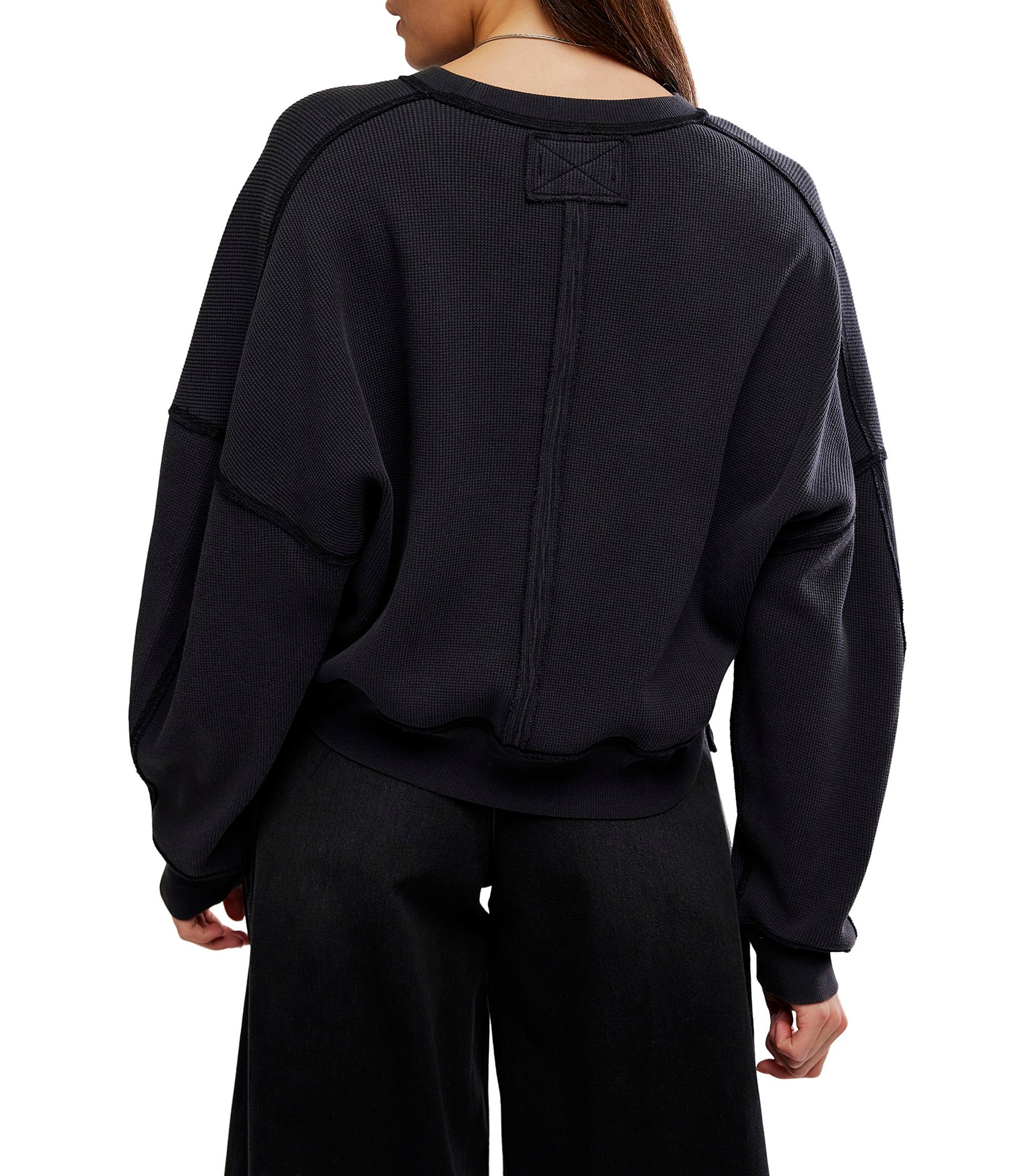 Free People We The Free Skyline Crew Neck Long Sleeve Oversized Tee