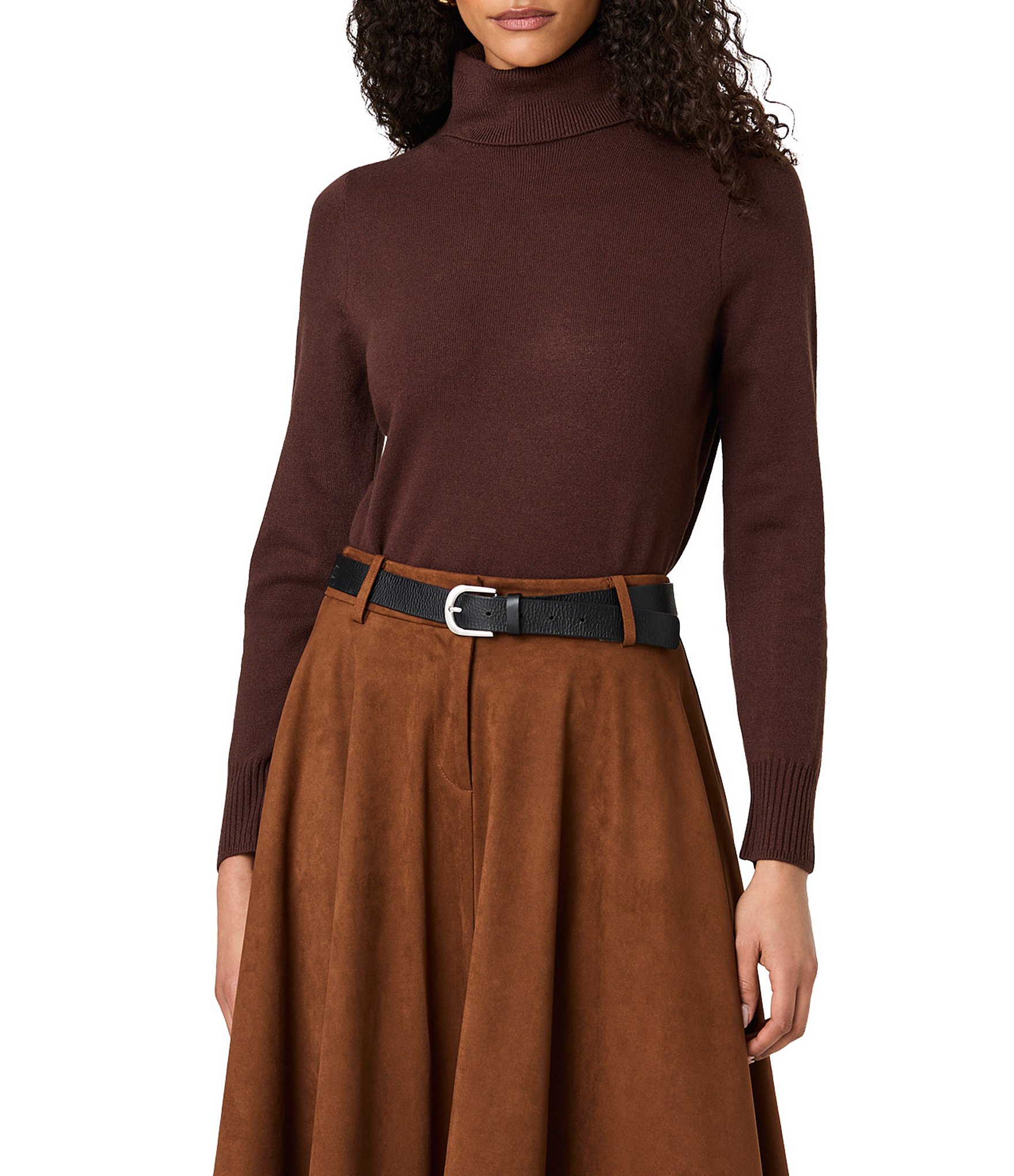 French Connection Babysoft Stretchy Knit Turtleneck Long Sleeve Sweater