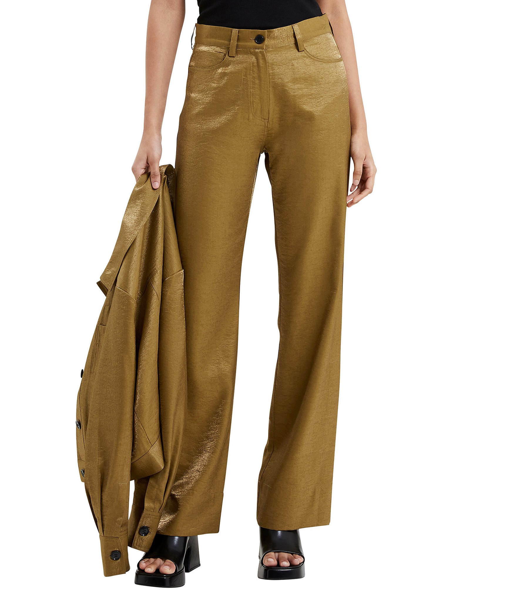 French Connection Cammie Shimmer Straight Leg Trouser | Dillard's