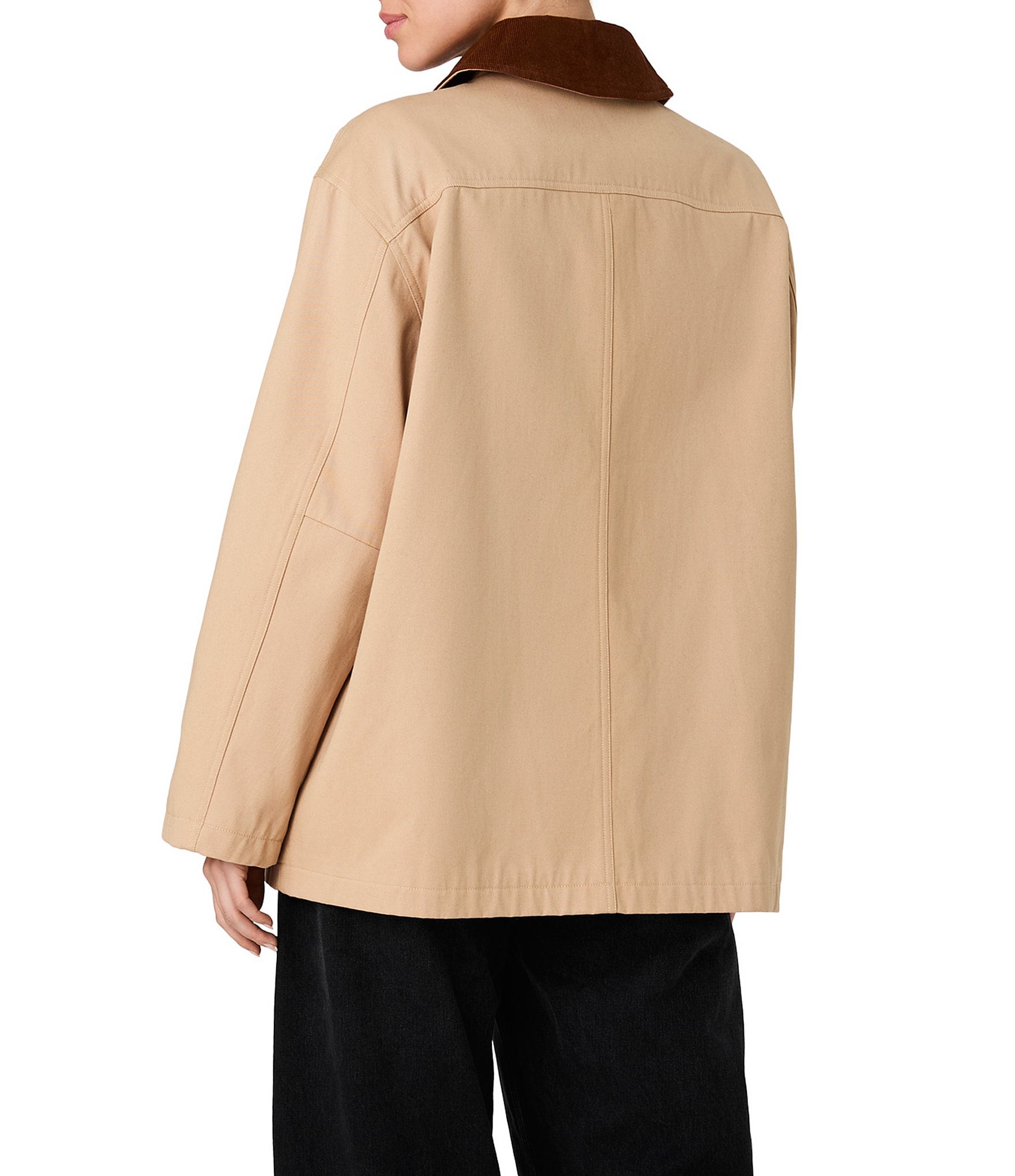 French Connection Corduroy Collard Long Sleeve Barn Jacket