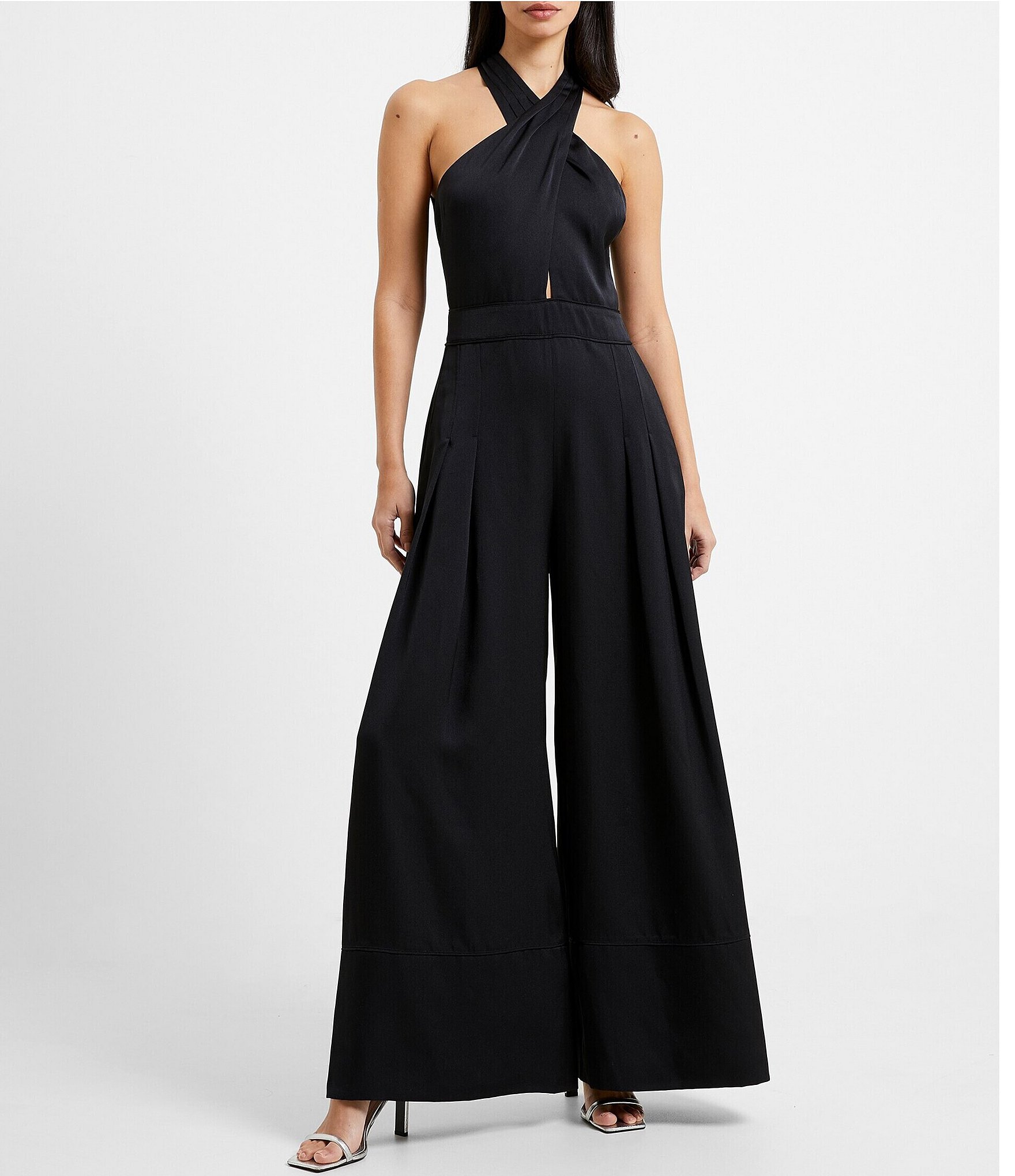 French Connection Harlow Satin Crossover Sleeveless Jumpsuit | Dillard's