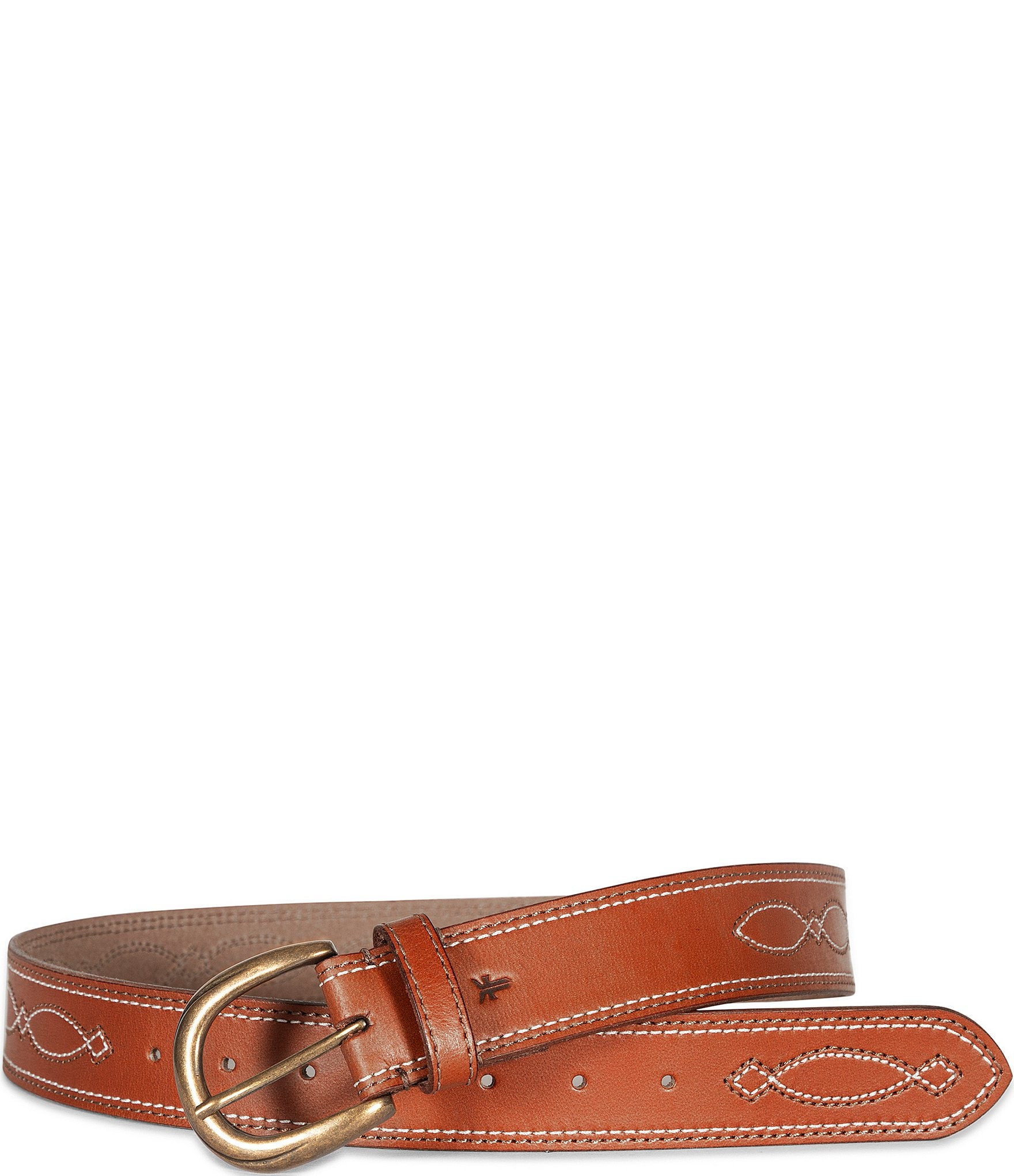 Frye 1.57#double; Campus Stitch Leather Belt