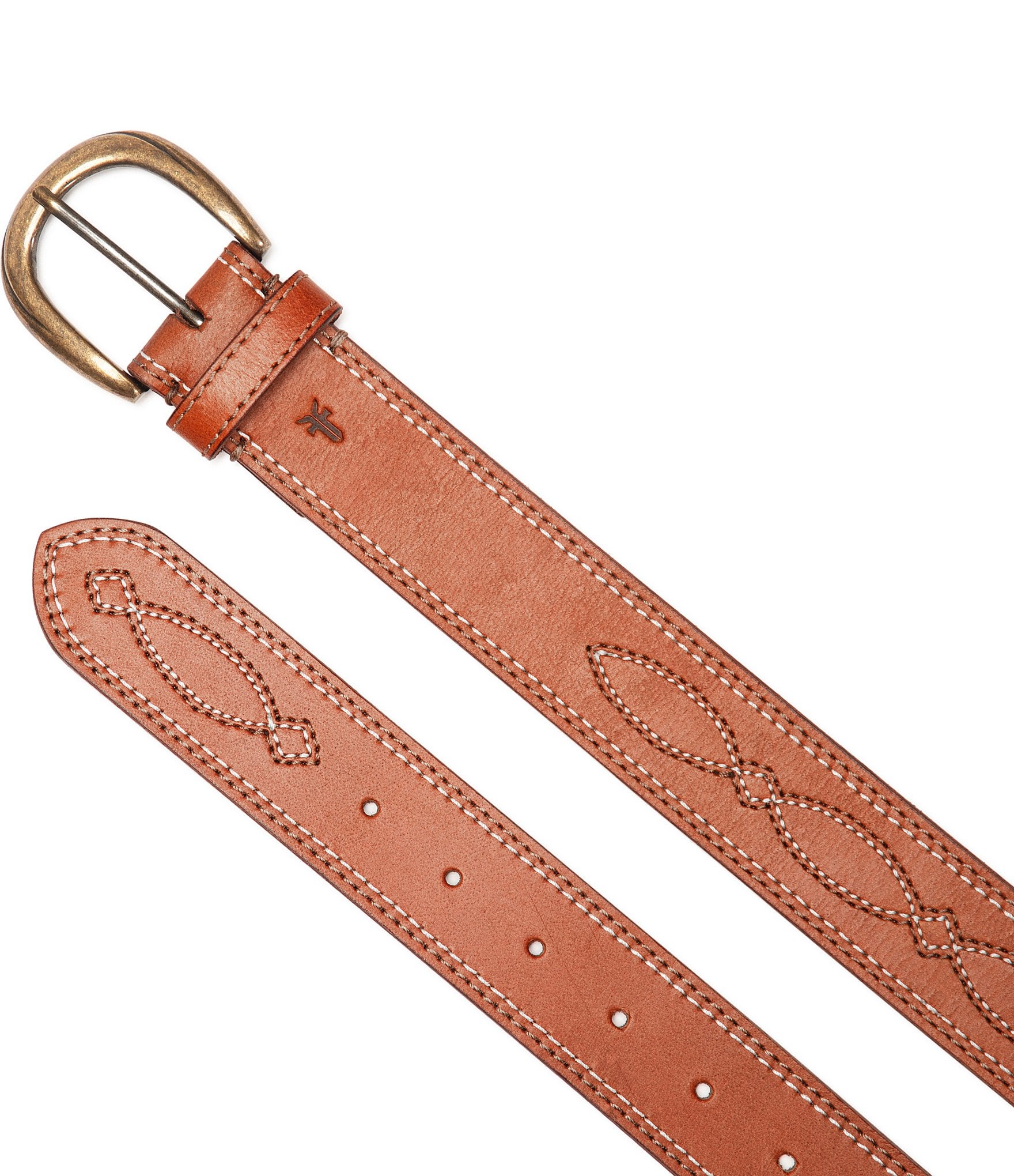 Frye 1.57#double; Campus Stitch Leather Belt