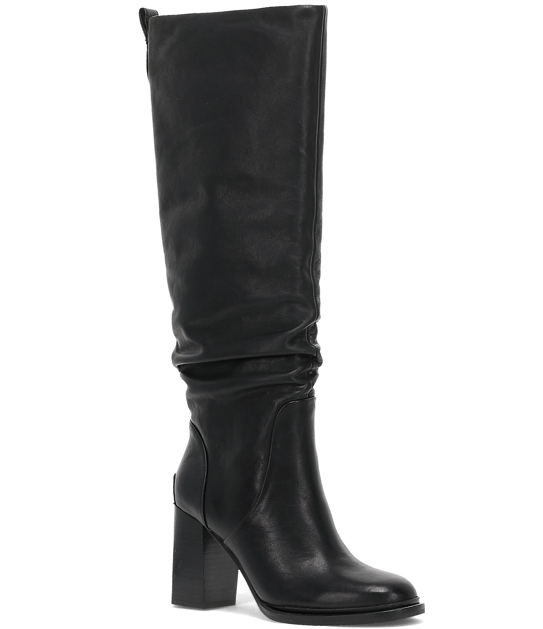 Leather slouch boots best sale