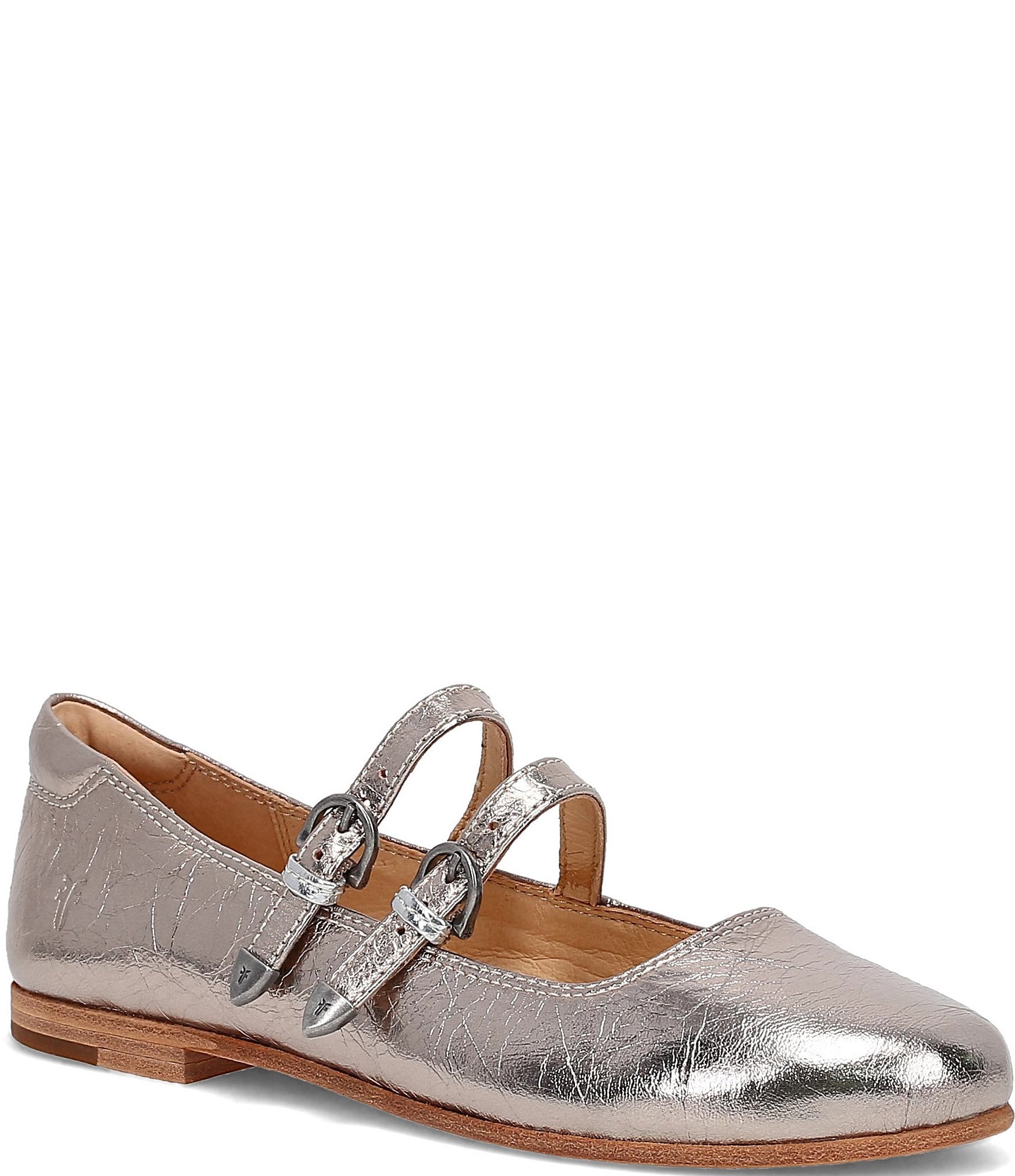 Frye Carson Metallic Leather Mary Jane Flats