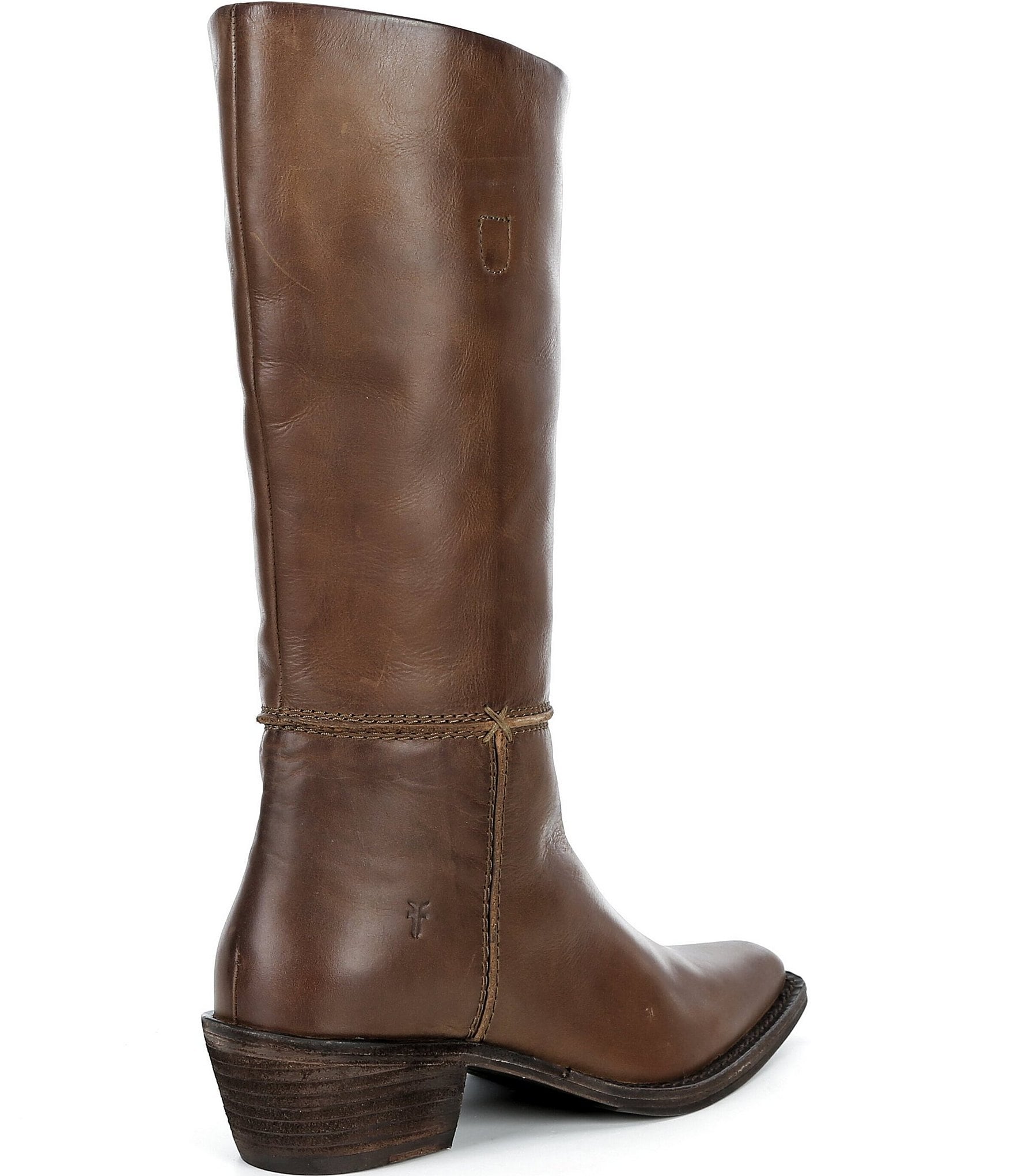 Frye Colleen Tall Pull On Leather Block Heel Boots
