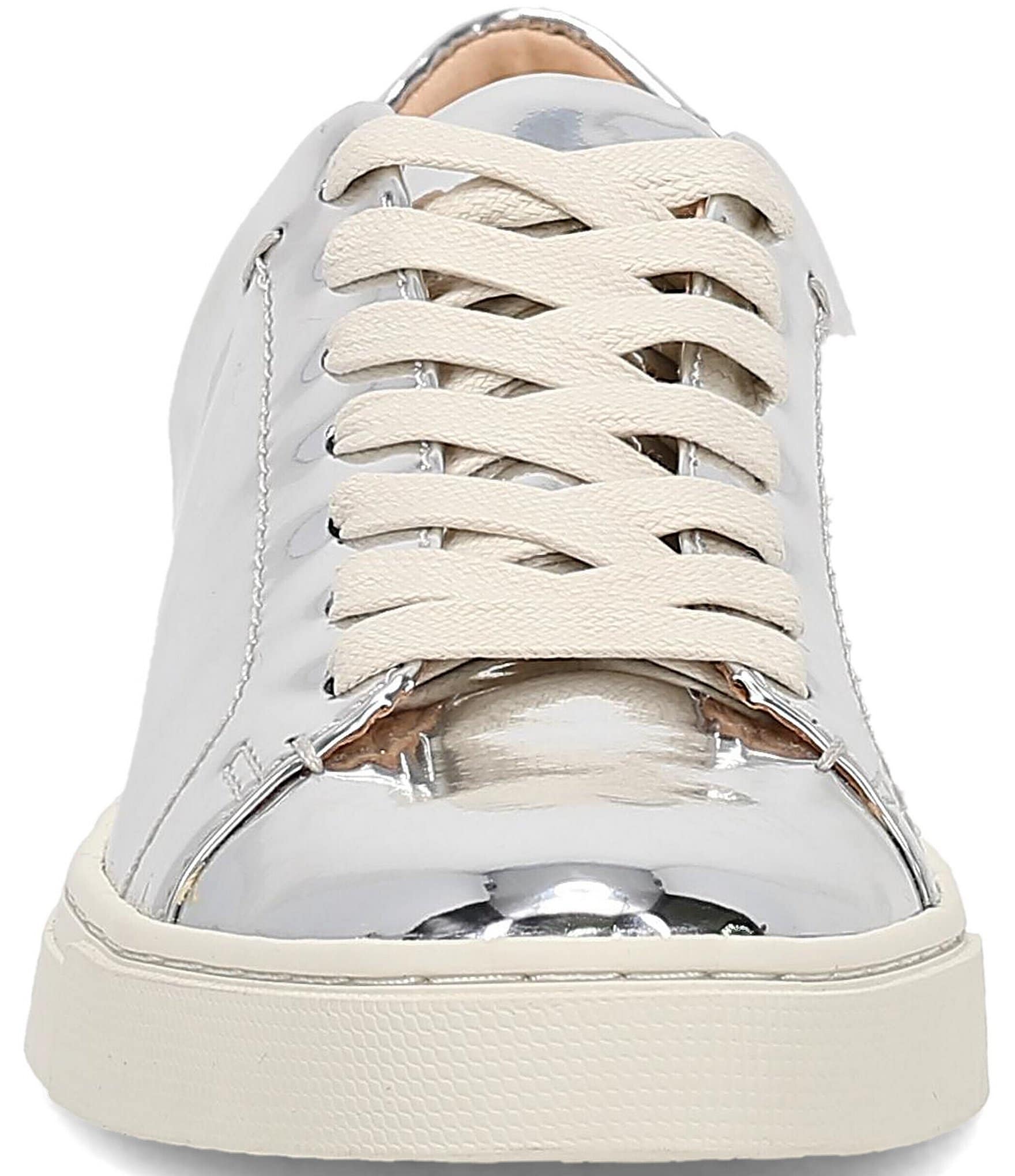 Frye Ivy Low Lace Mirror Metallic Leather Sneakers