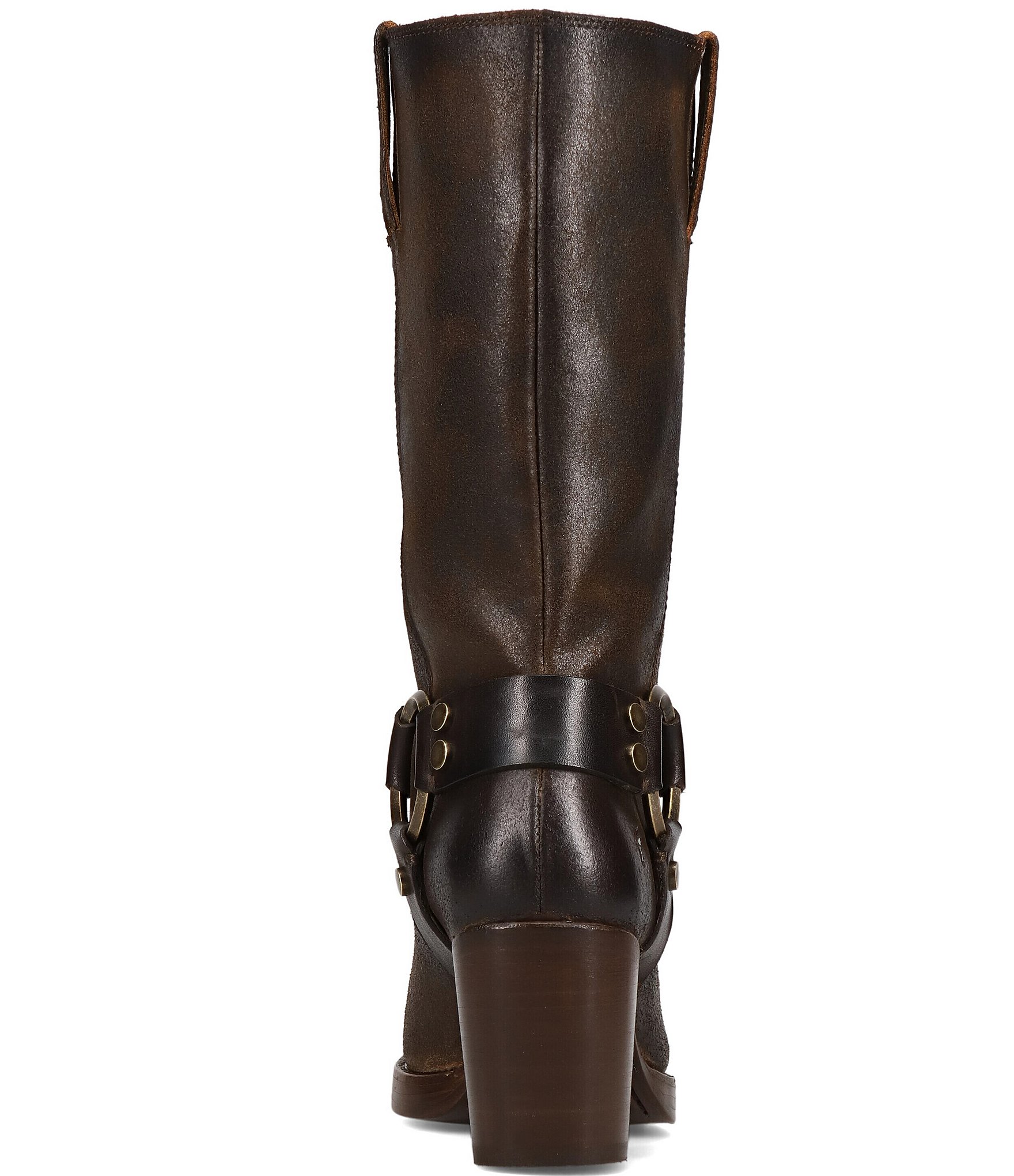 Frye Jean Leather O-Ring Harness Hardware Tall Boots