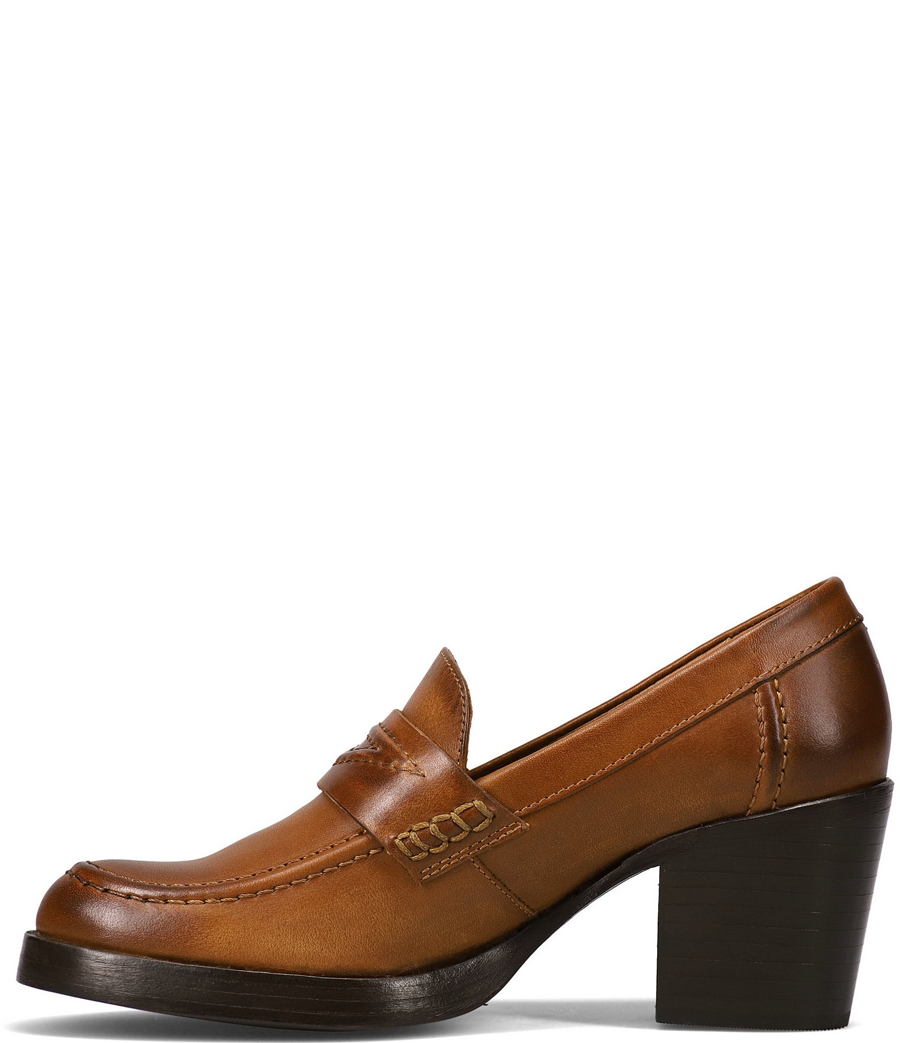 Frye Jean Leather Penny Loafer Pumps