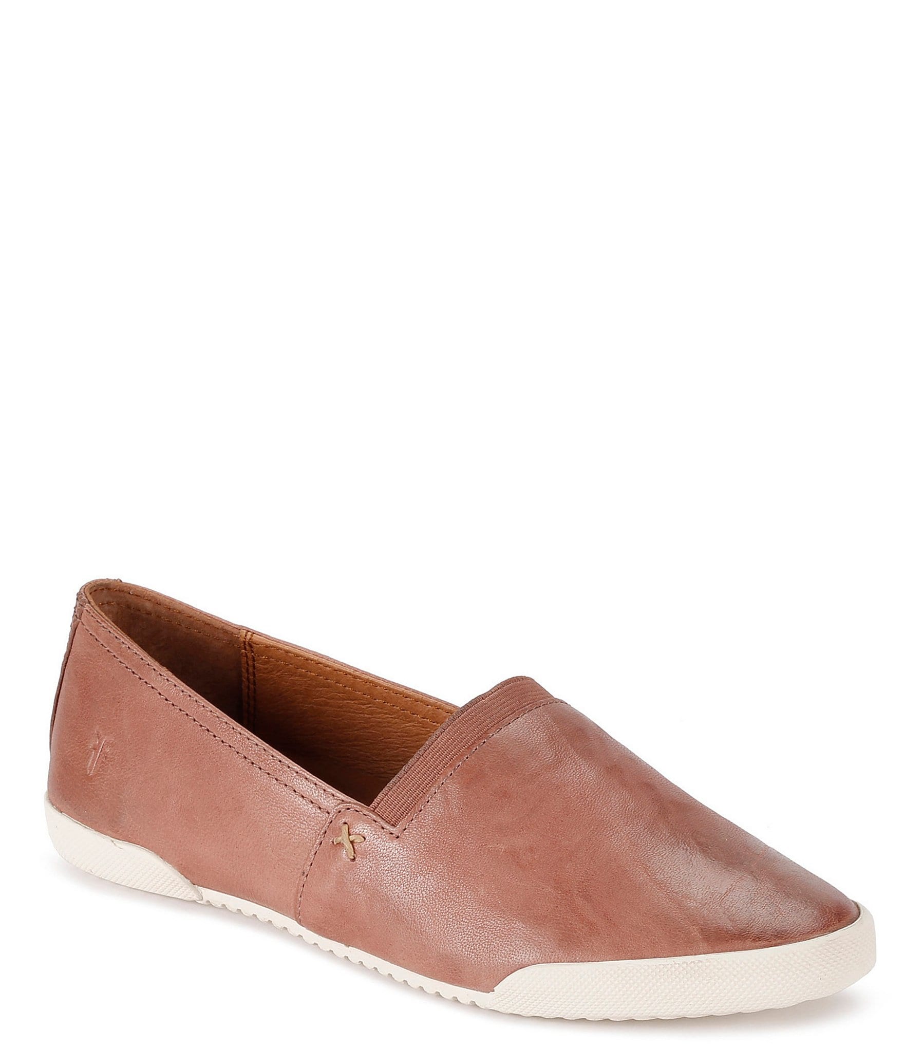 frye leather slip ons