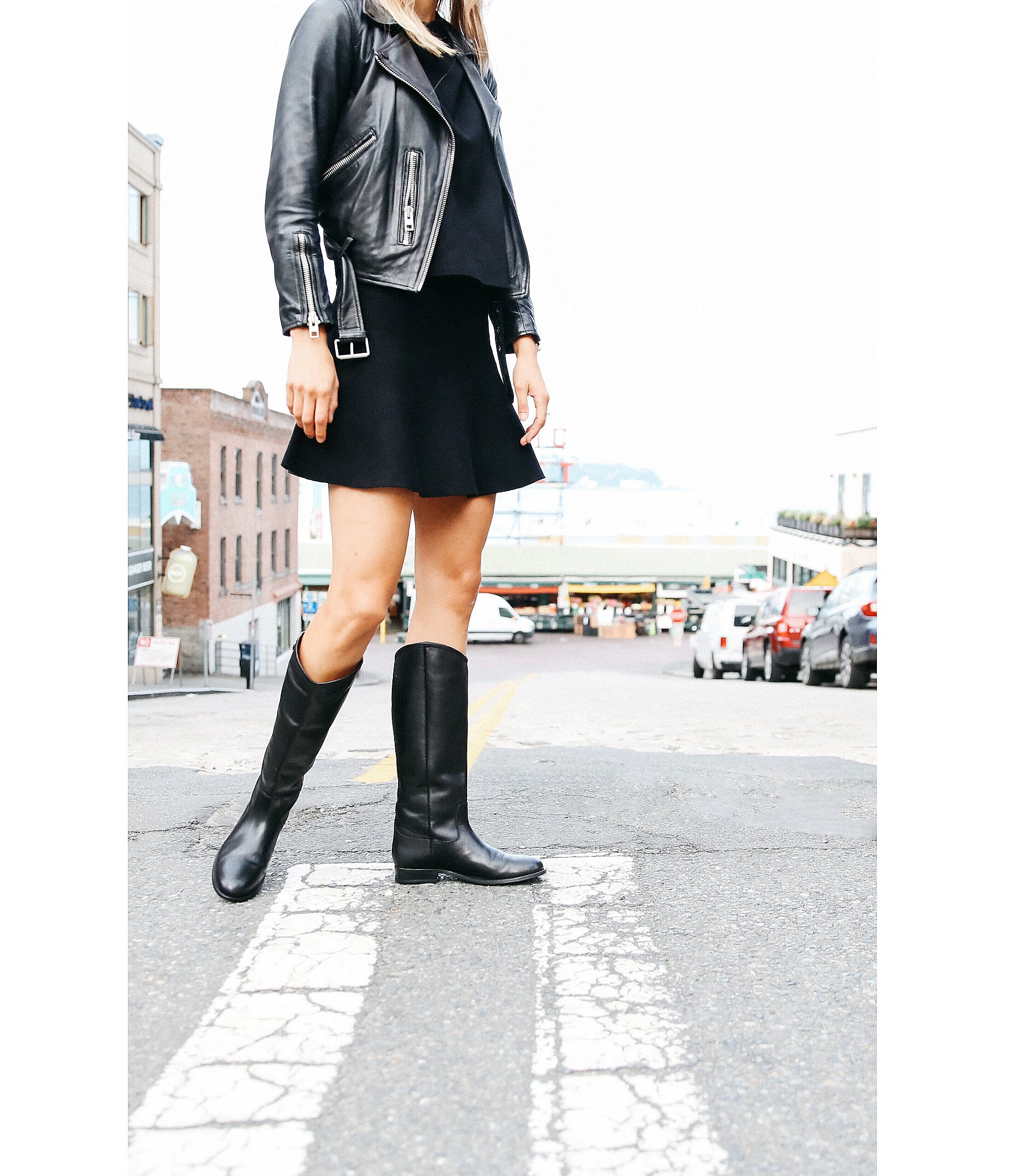 Frye Melissa Button Leather Tall Inside Zip Boots