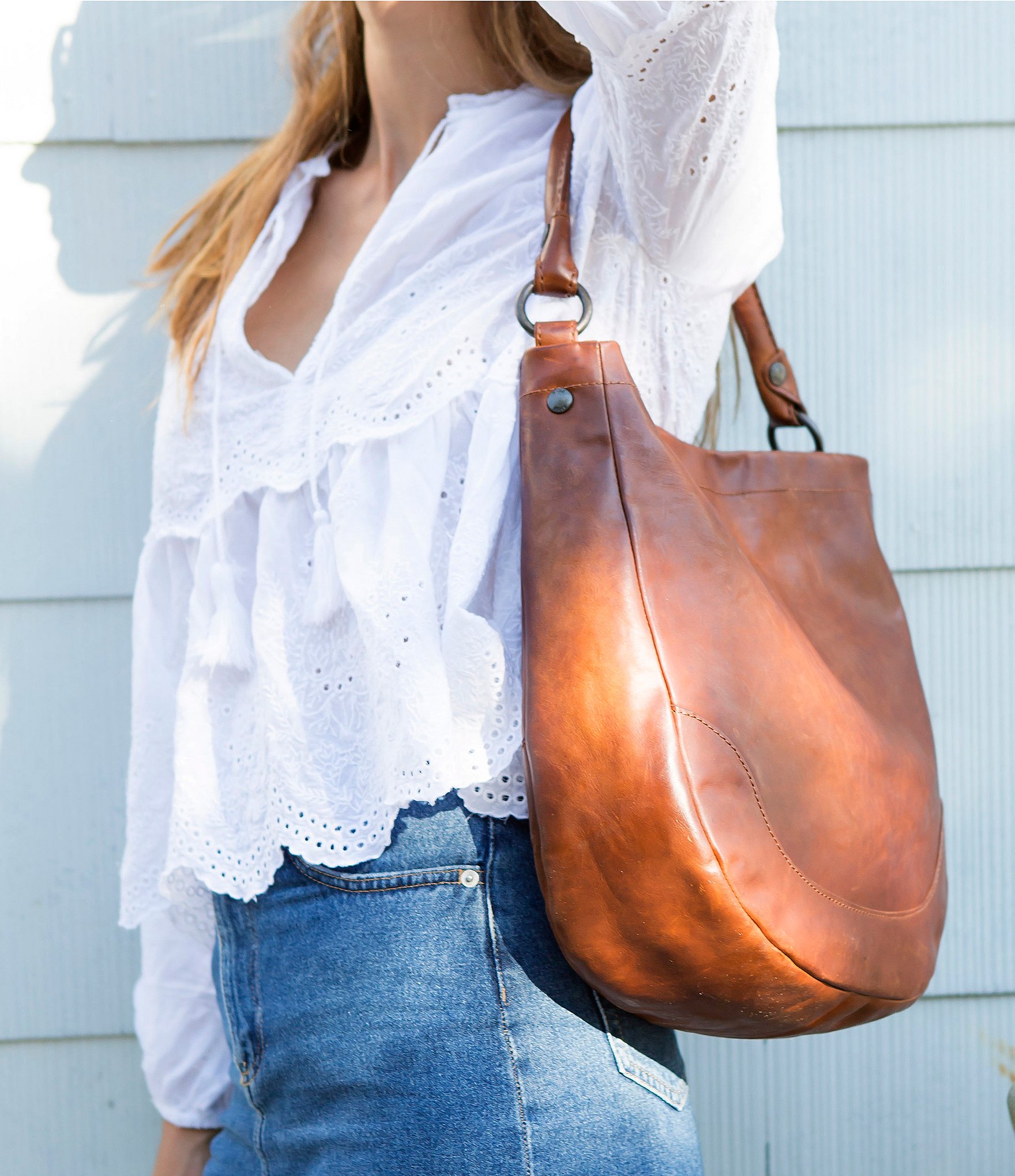 Frye Melissa Genuine Leather Hobo Bag