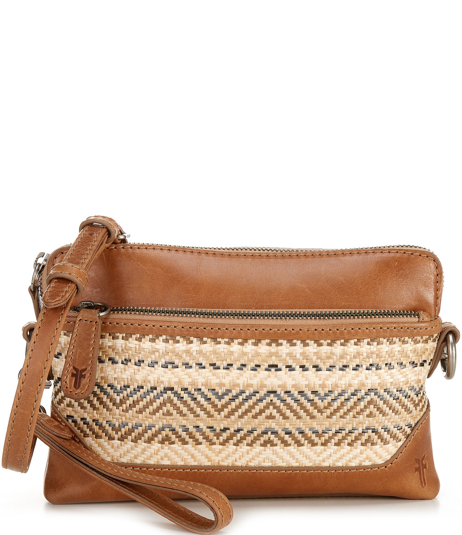 Frye Melissa Straw Wristlet Crossbody Bag