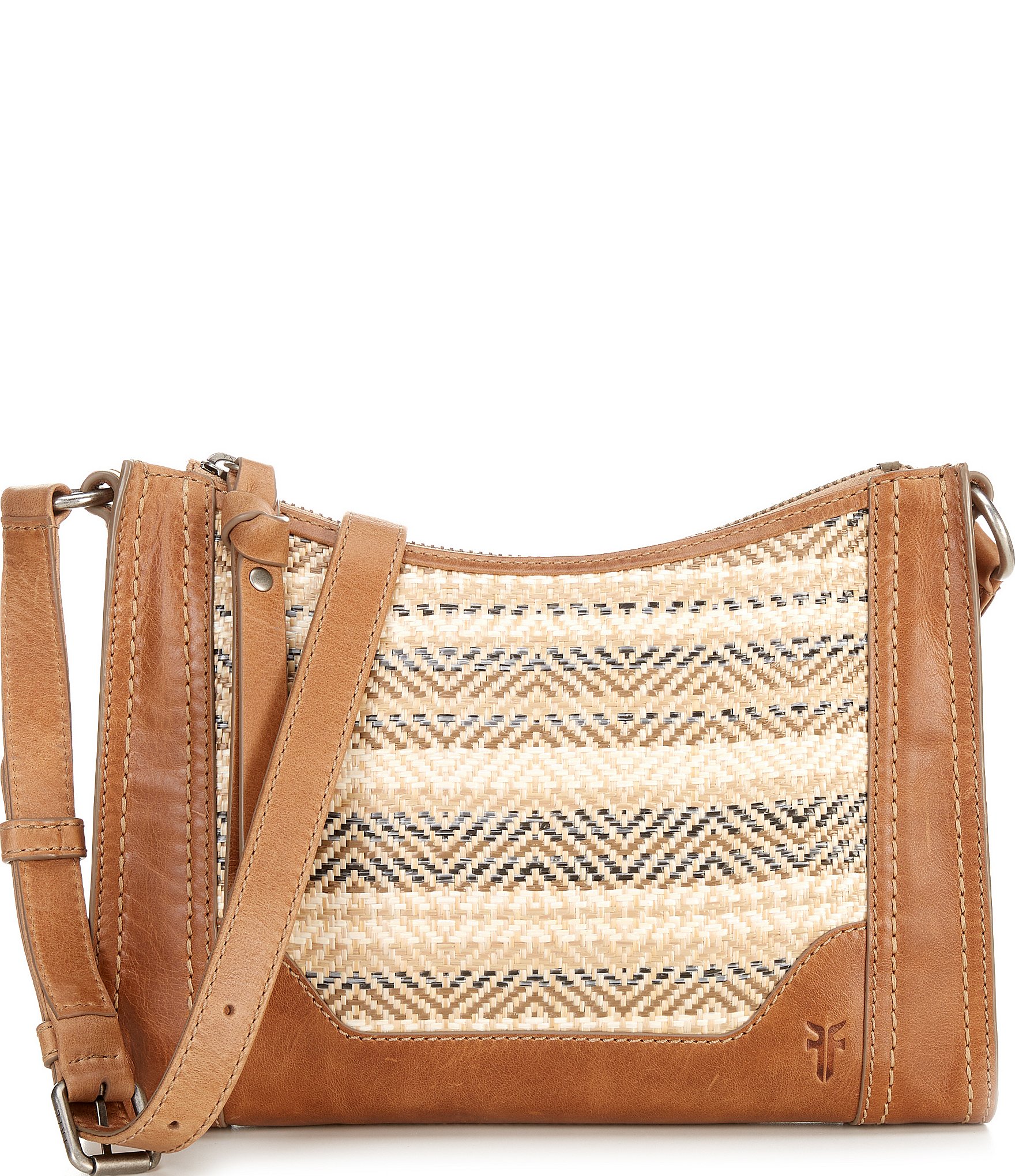 Frye Melissa Straw Zip Crossbody Bag