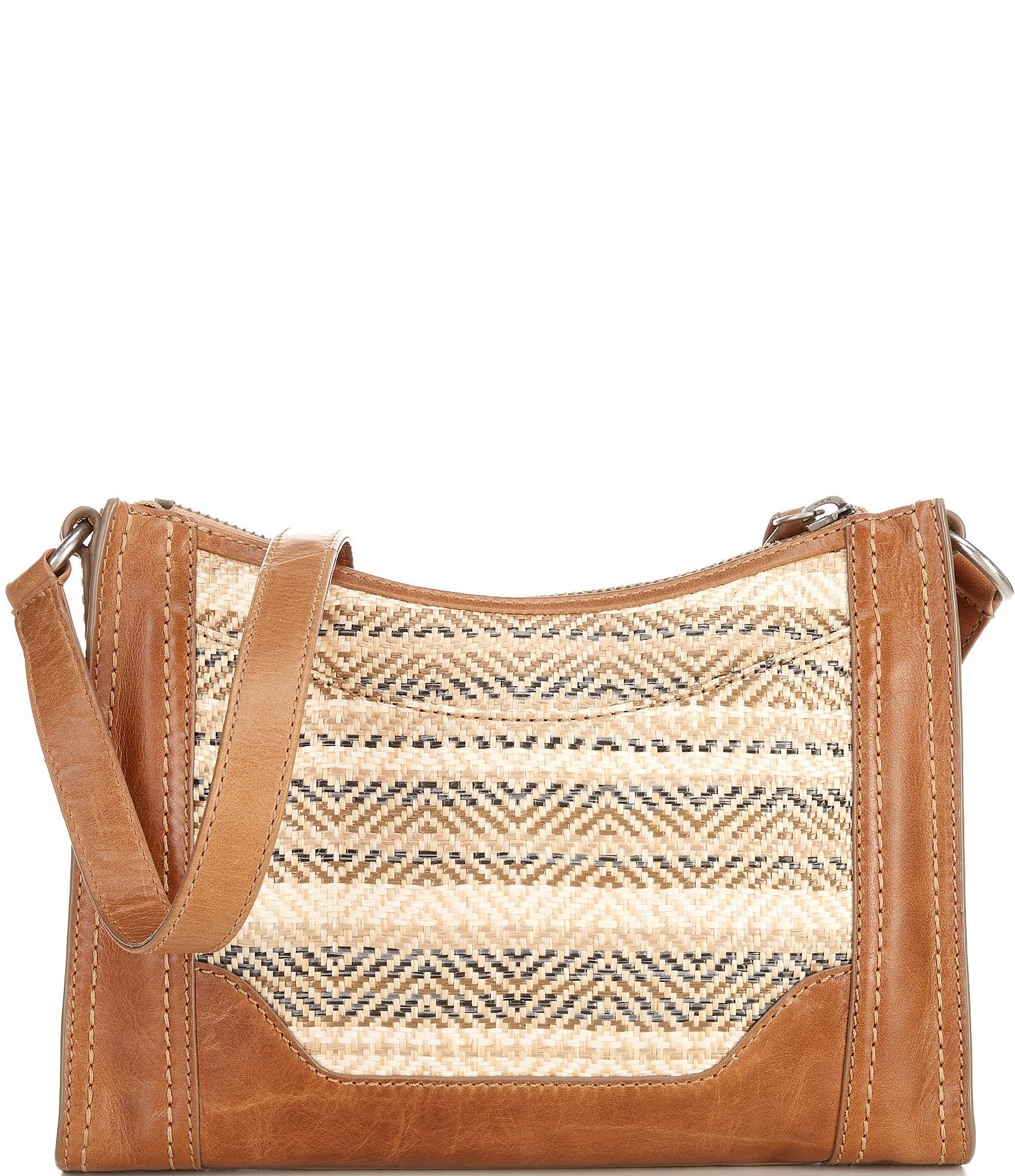 Frye Melissa Straw Zip Crossbody Bag