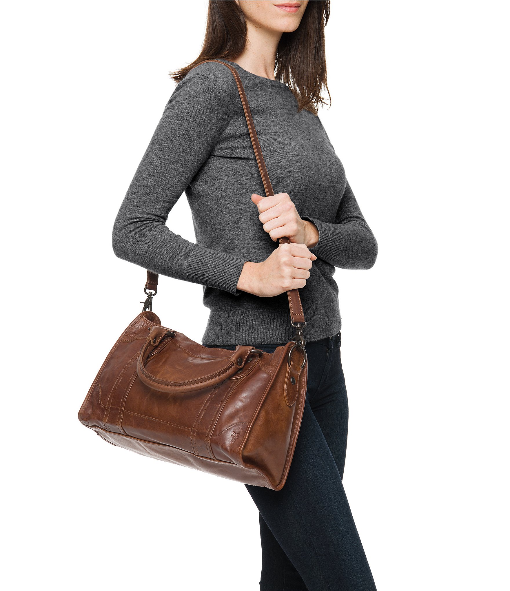 Frye Melissa Washed Leather Satchel Bag