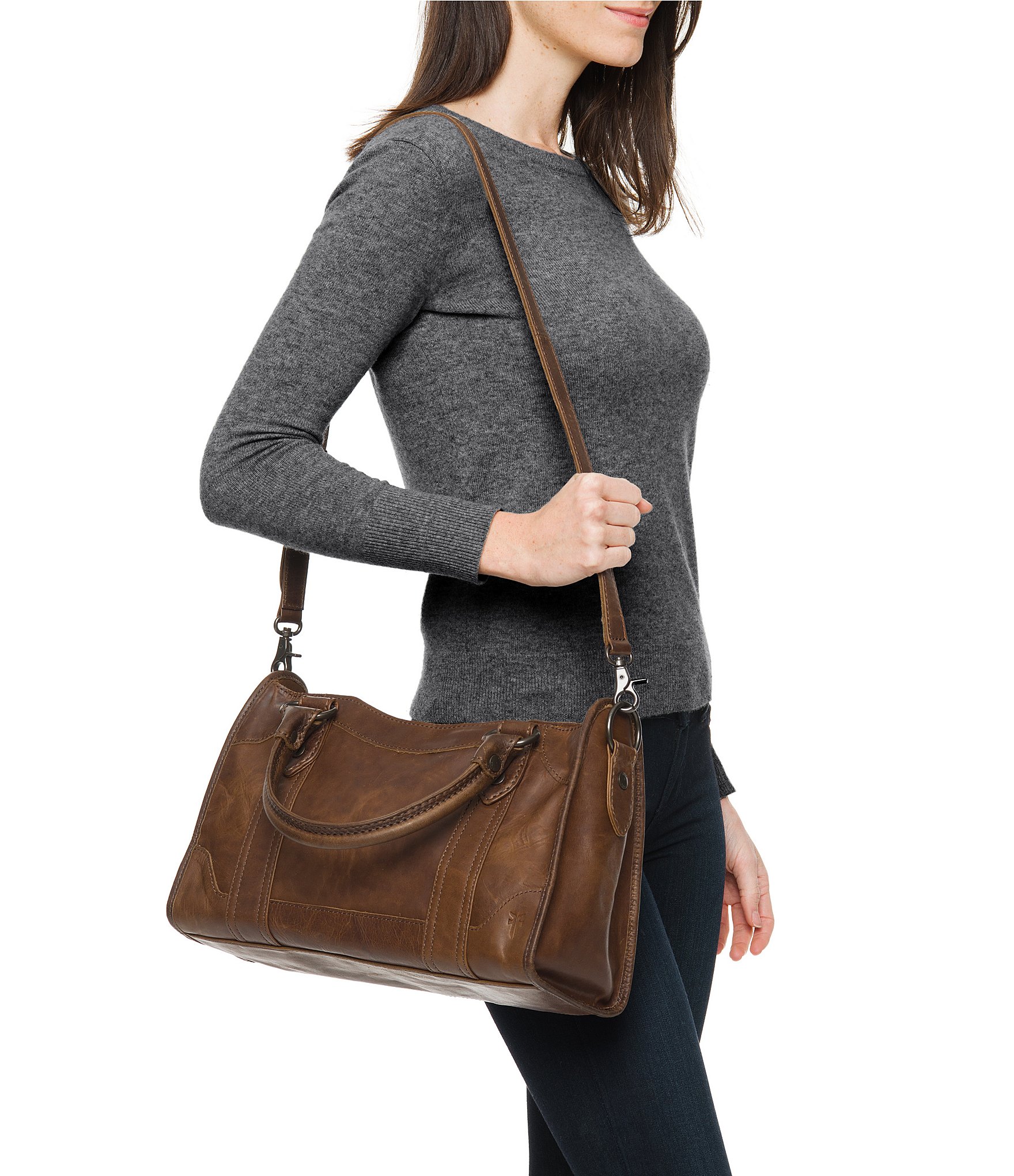 Frye Melissa Washed Leather Satchel Bag