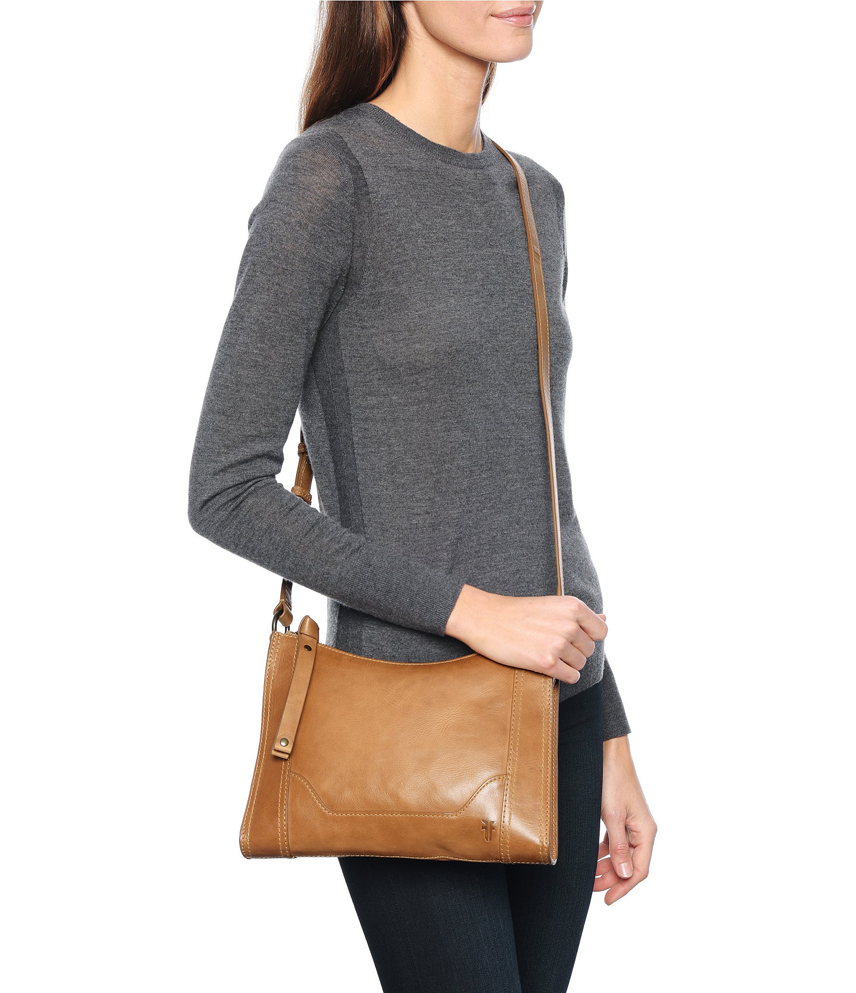 Frye Melissa Zip Leather Crossbody Bag