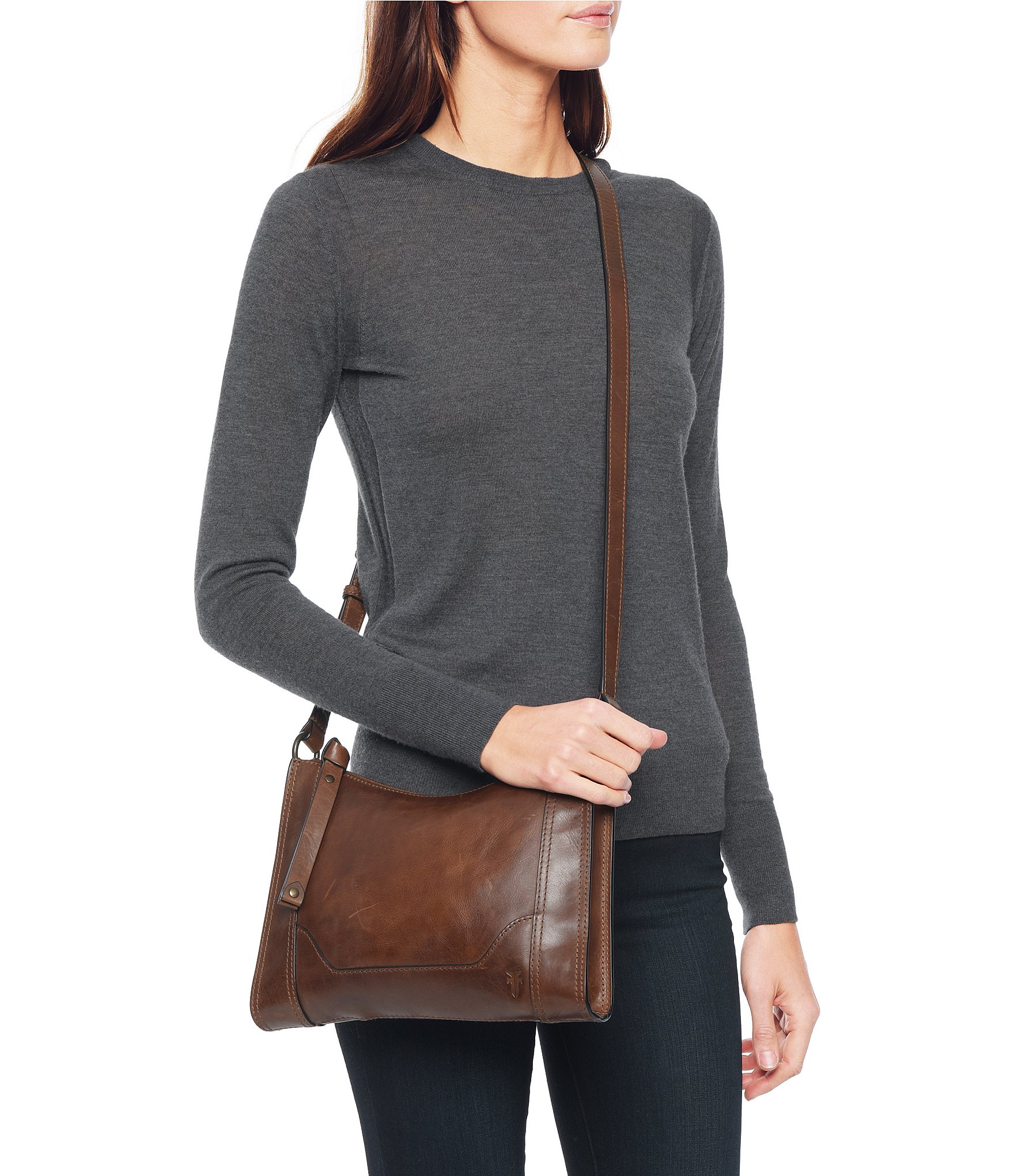 Frye Melissa Zip Leather Crossbody Bag