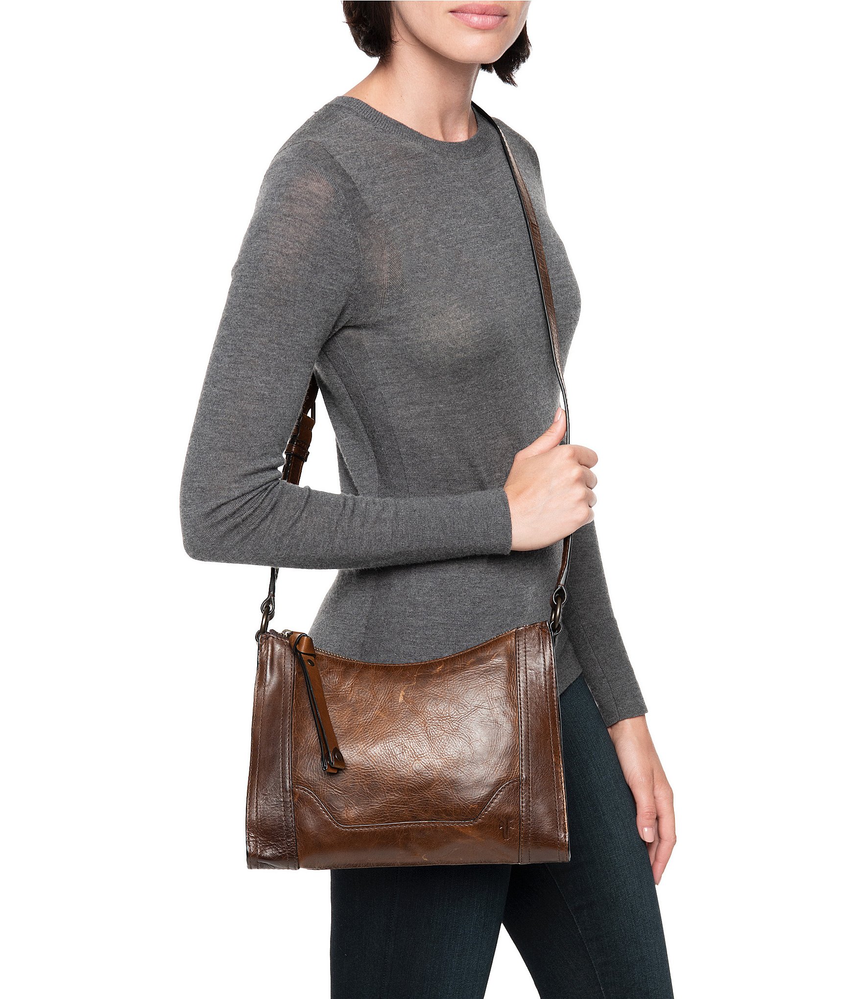 Frye Melissa Zip Leather Crossbody Bag