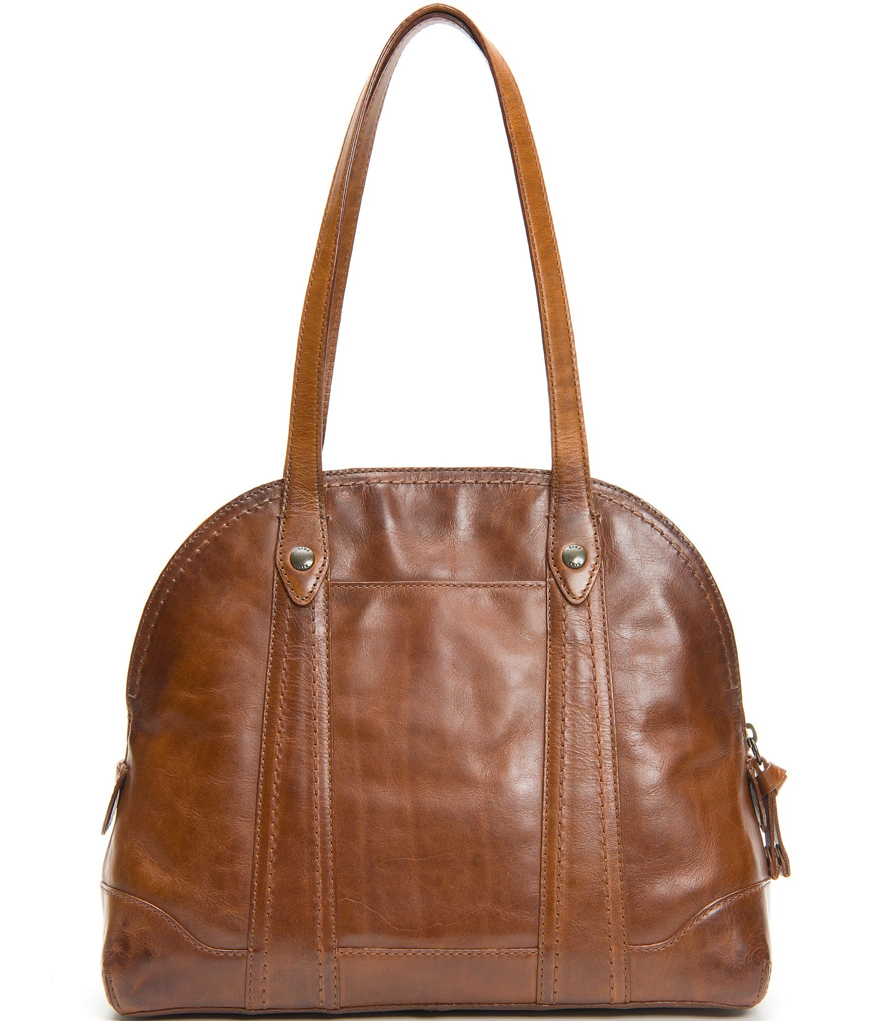 Frye Melissa Zip Domed Leather Satchel Bag