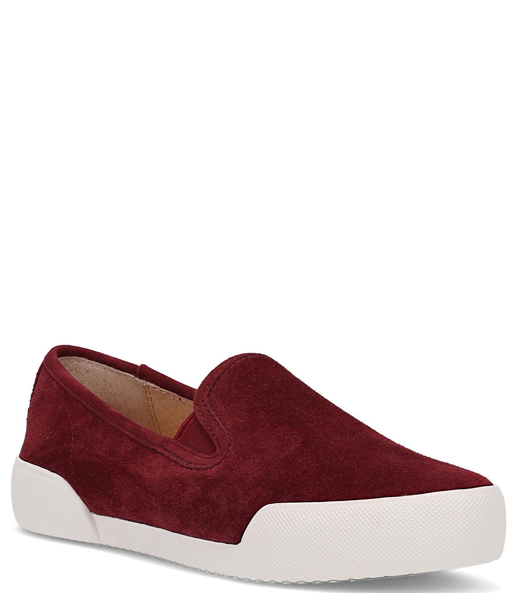 Burgundy slip hot sale on sneakers