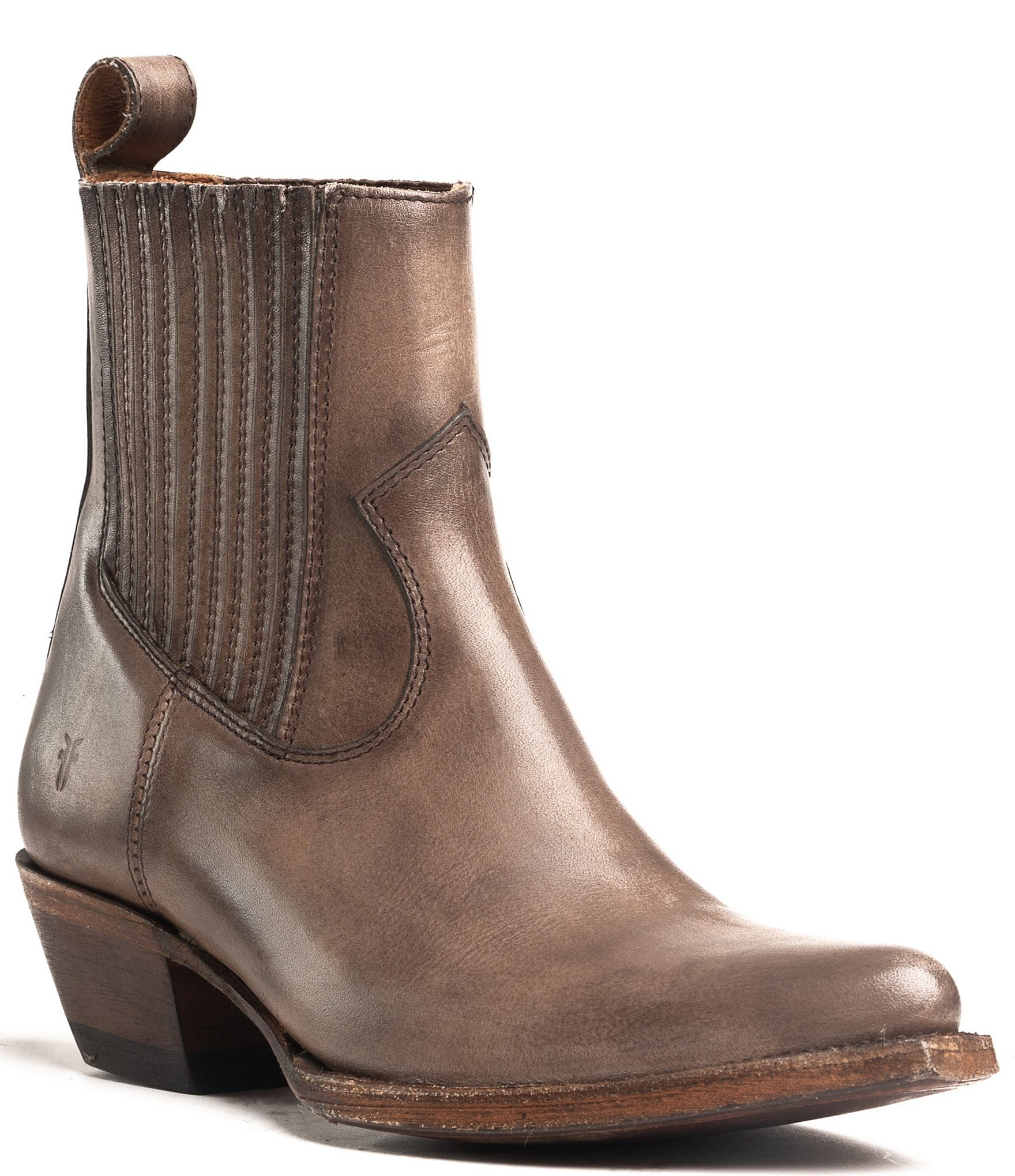 Frye Sacha Chelsea Leather Western Booties | Dillard's