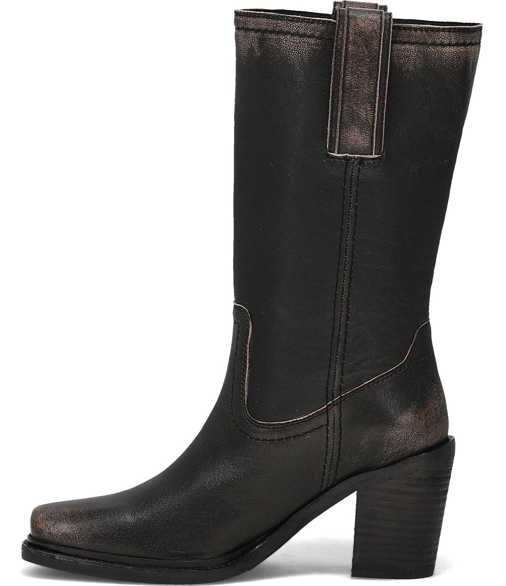 Frye Sedona Mid Calf Leather D-Ring Block Heel Boots