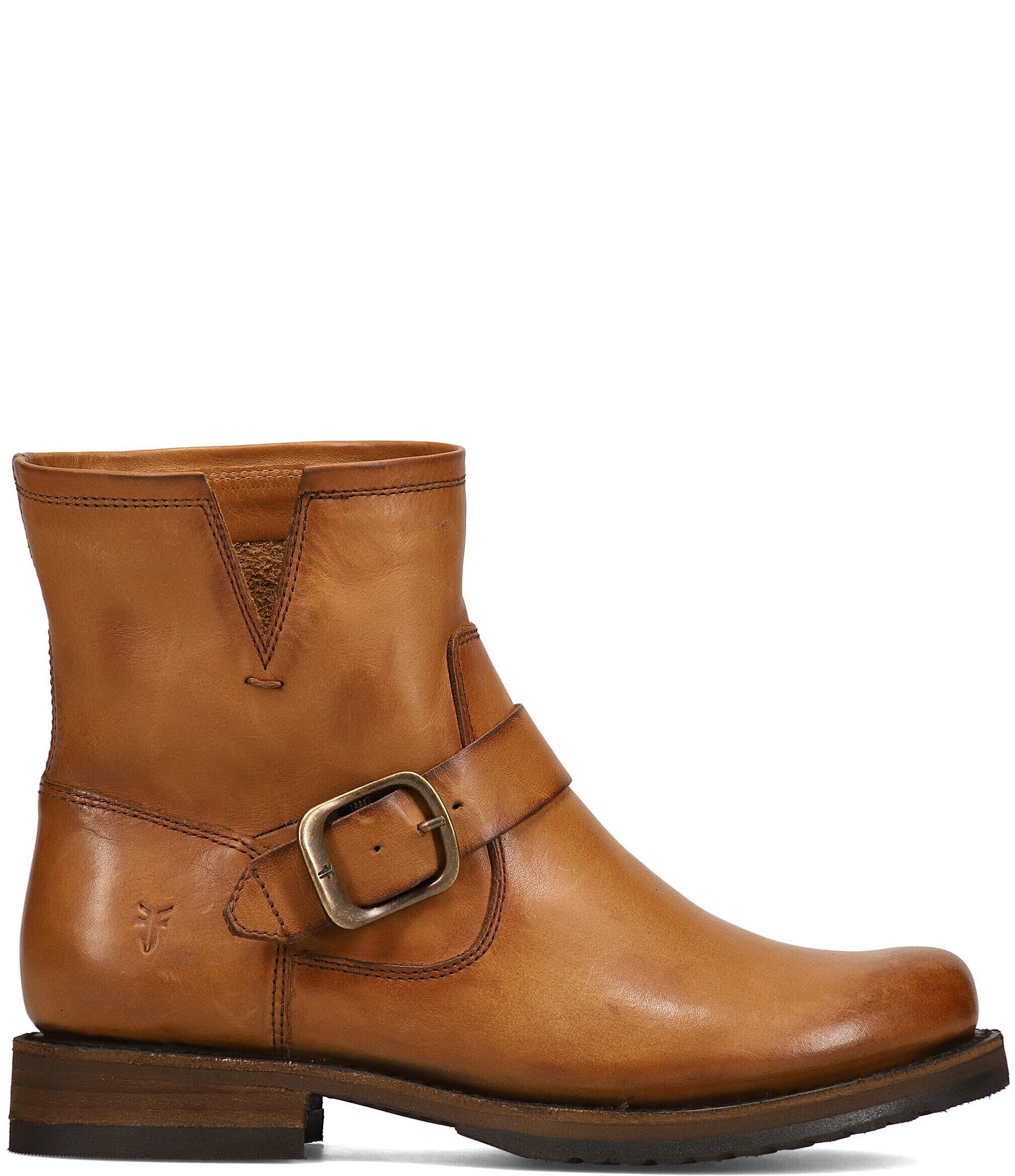 Frye Veronica Flex Leather Buckle Hardware Booties