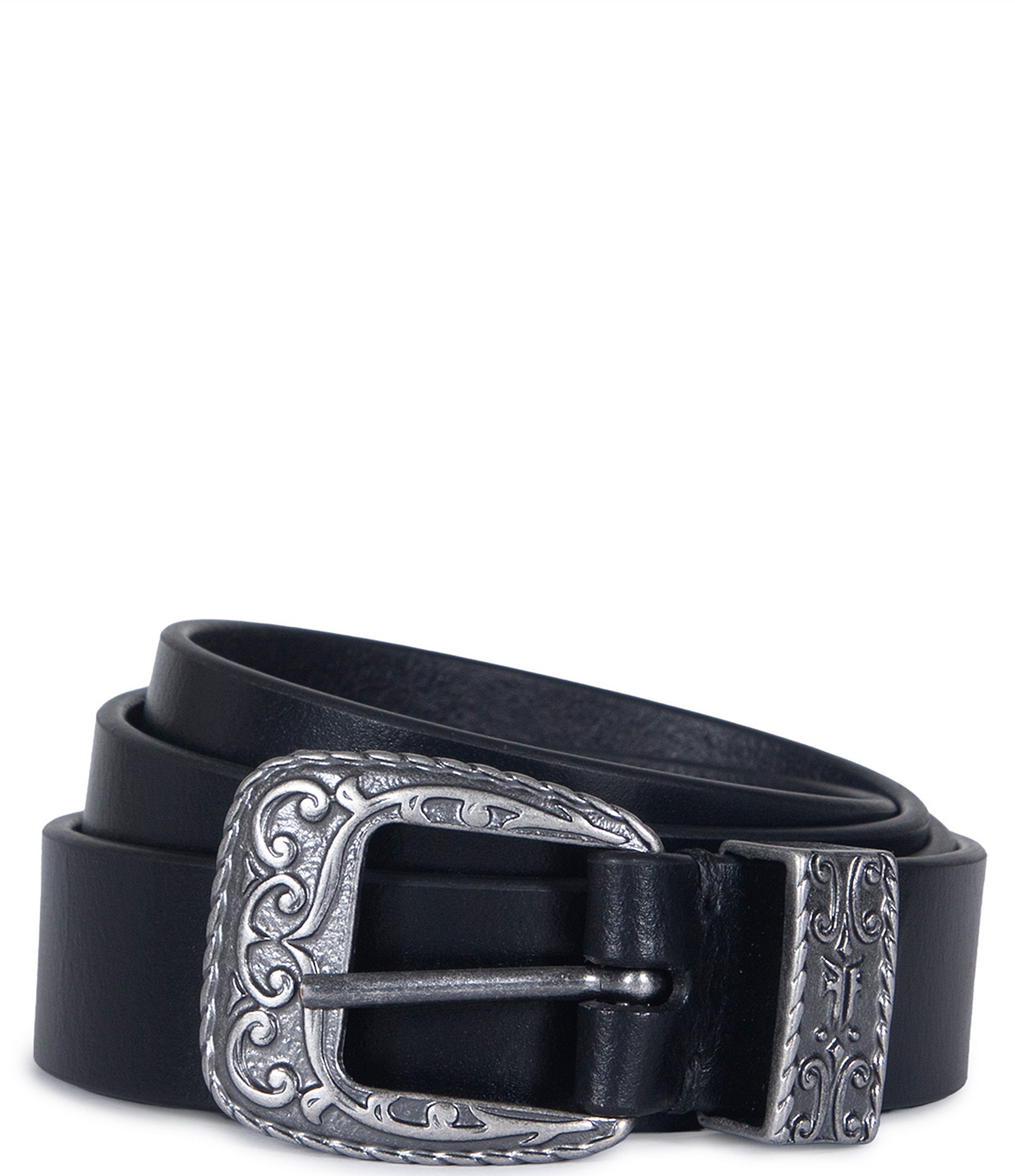 Frye Ladies Black Genuine Leather Western Belt w/ Silver Buckle, Small, NWT! CTM Women main image 2