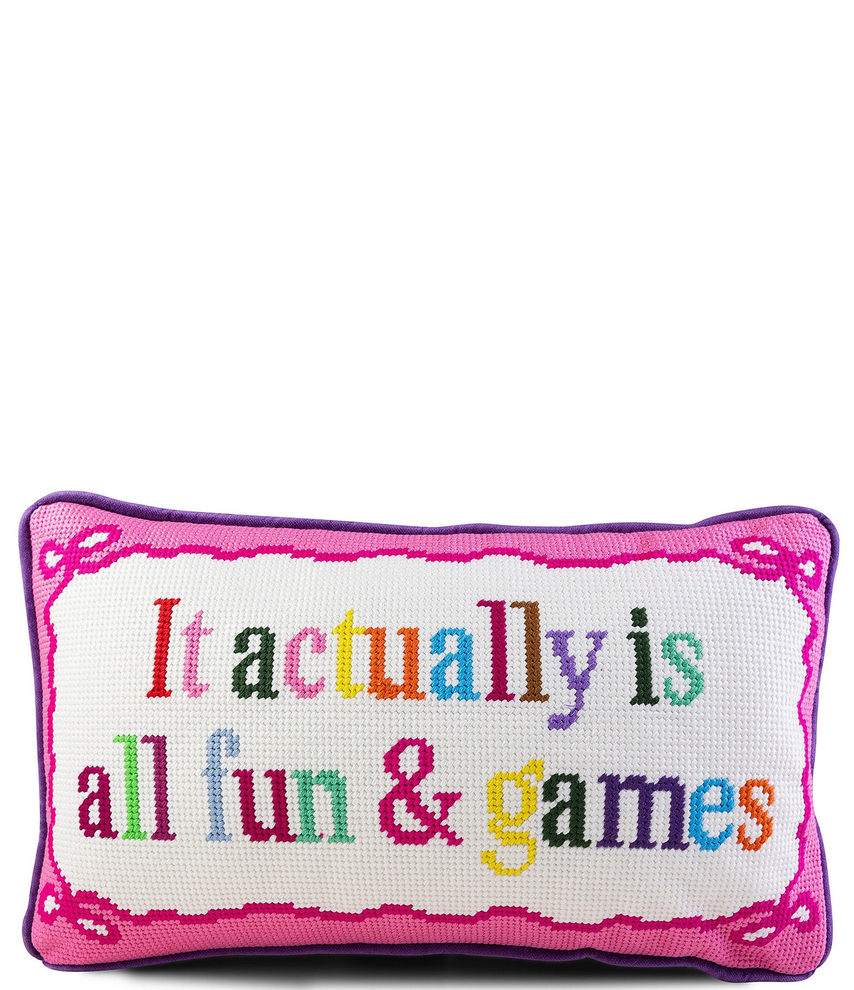 Furbish Fun & Games Needlepoint Pillow