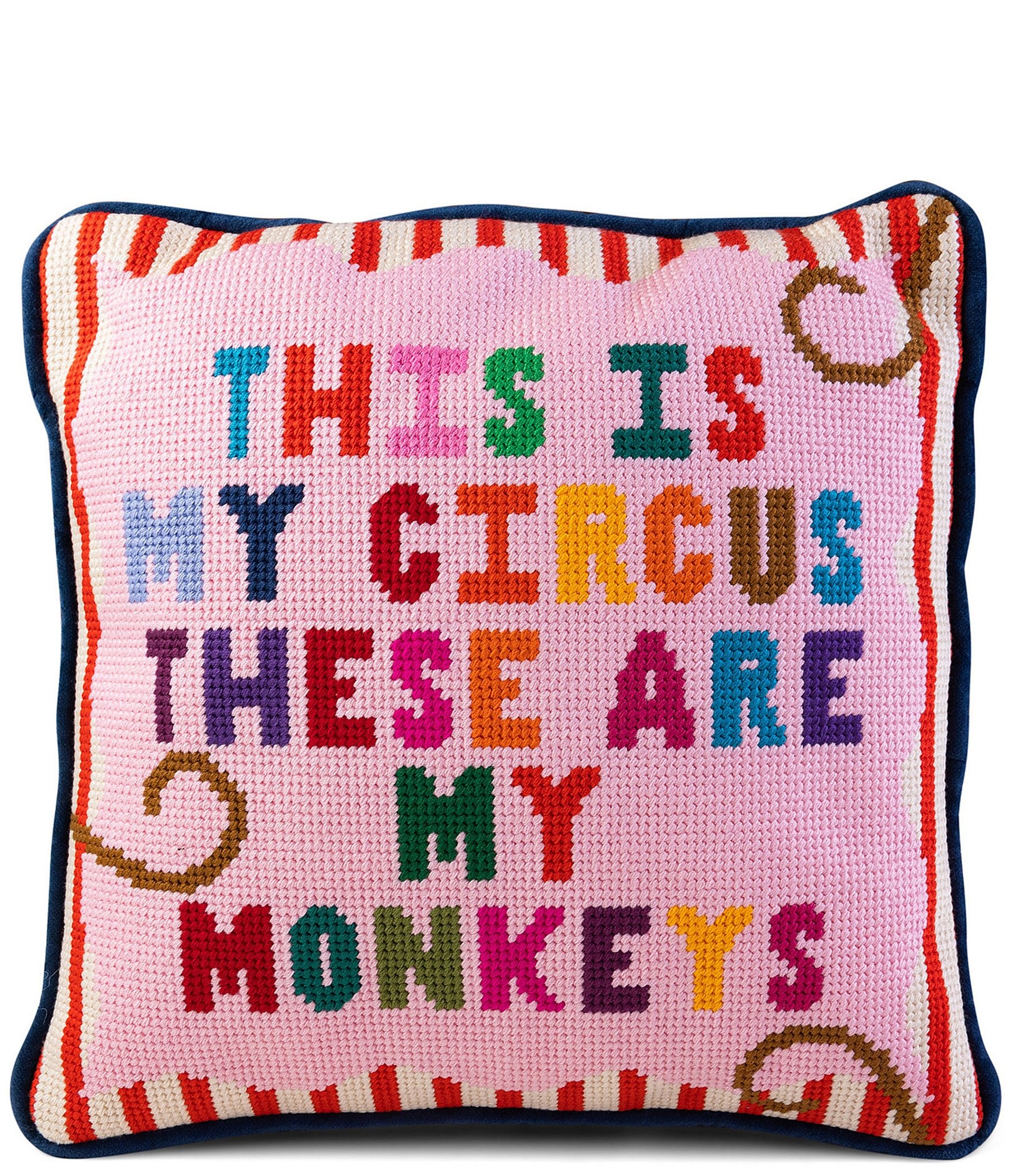 Furbish My Circus Needlepoint Pillow
