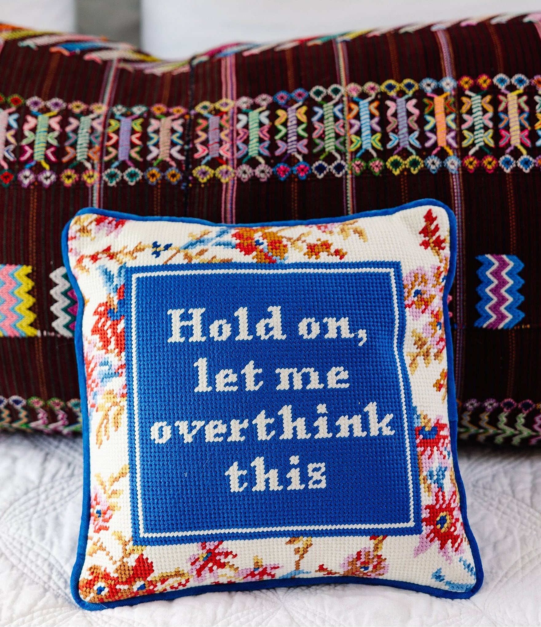 Furbish Overthink This Needlepoint Pillow