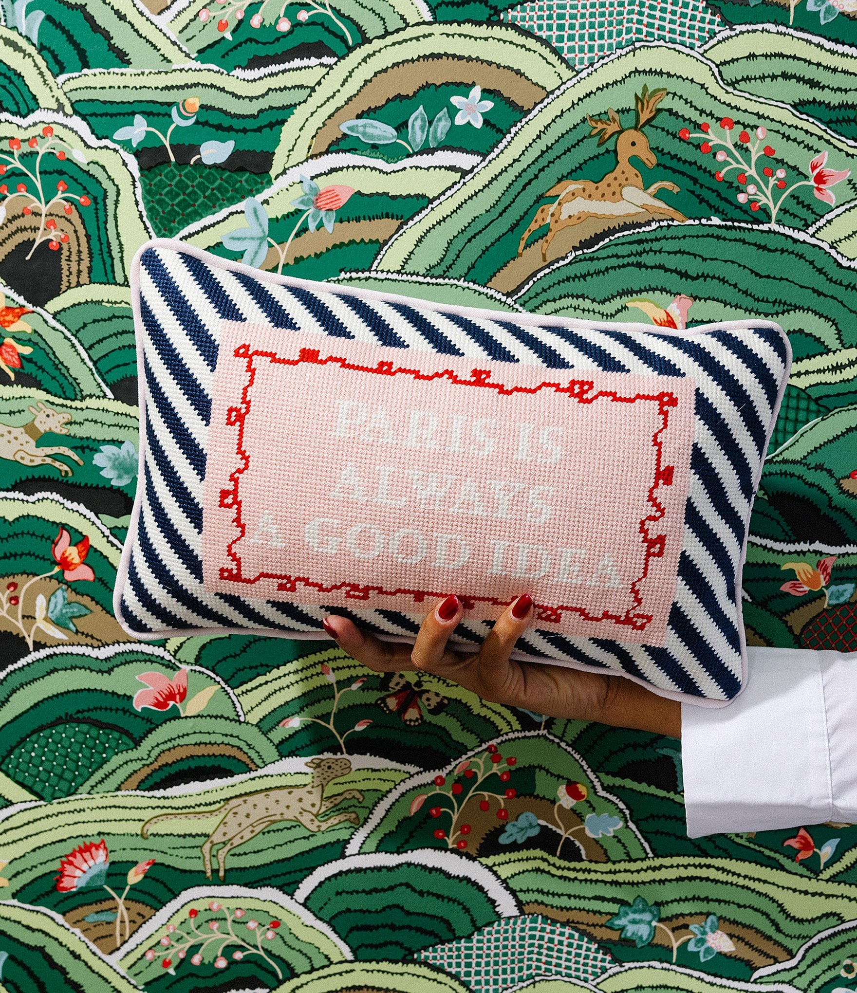 Furbish Paris Needlepoint Pillow
