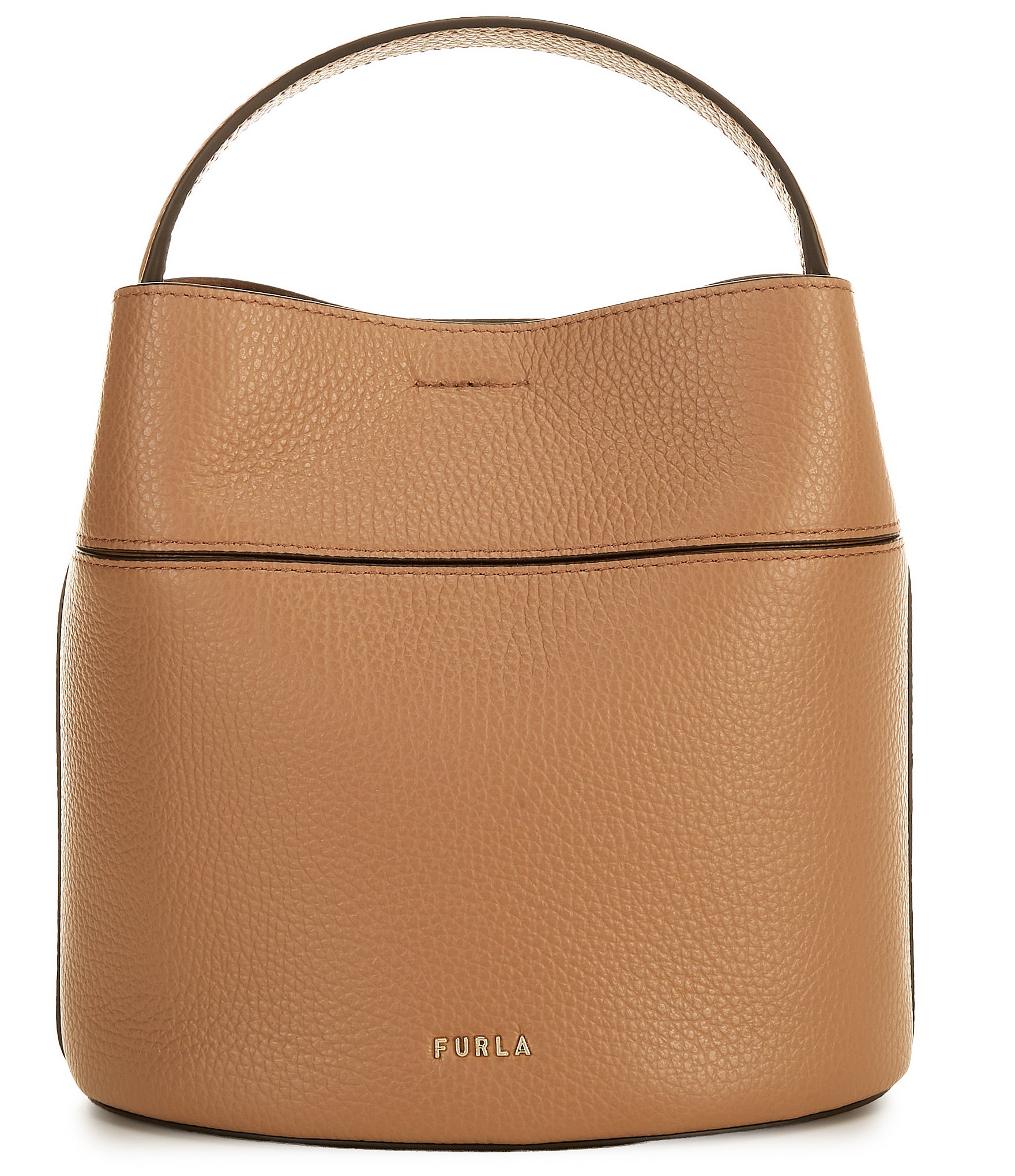 Furla Amelia Canvas Handle Mini Bucket Bag