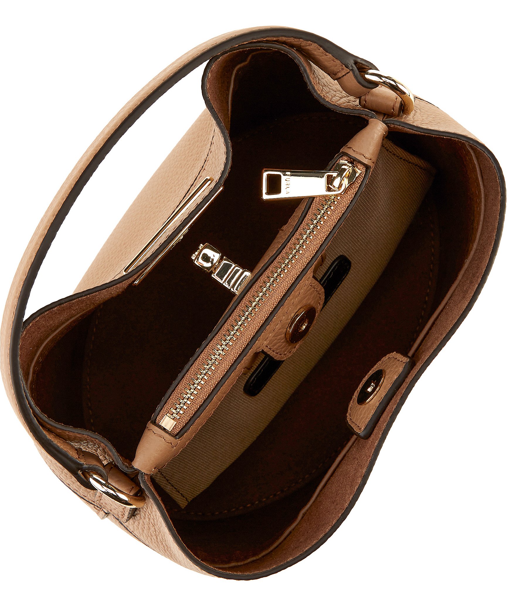 Furla Amelia Canvas Handle Mini Bucket Bag