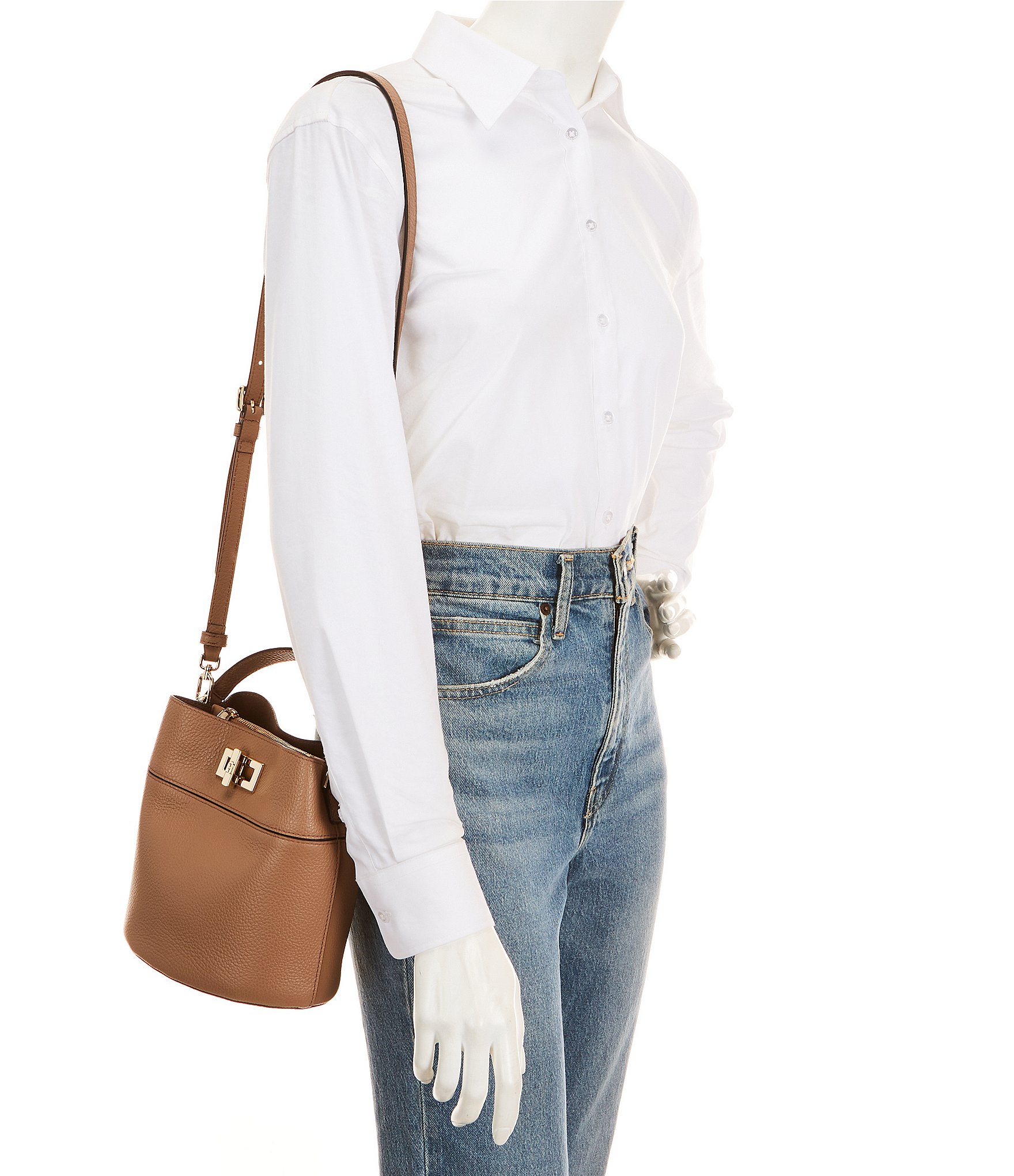 Furla Amelia Canvas Handle Mini Bucket Bag