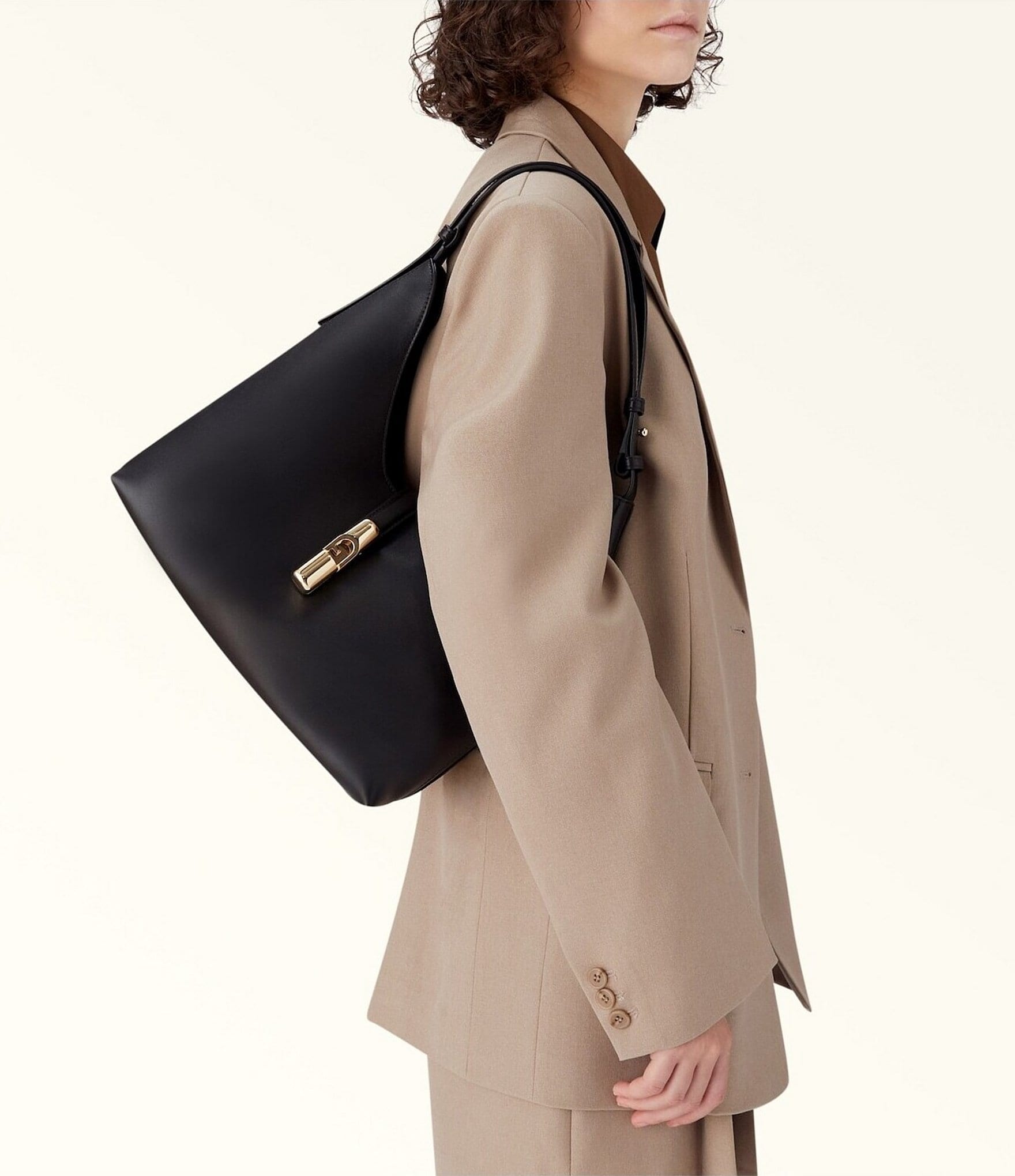 Furla Goccia Medium Leather Hobo Shoulder Bag