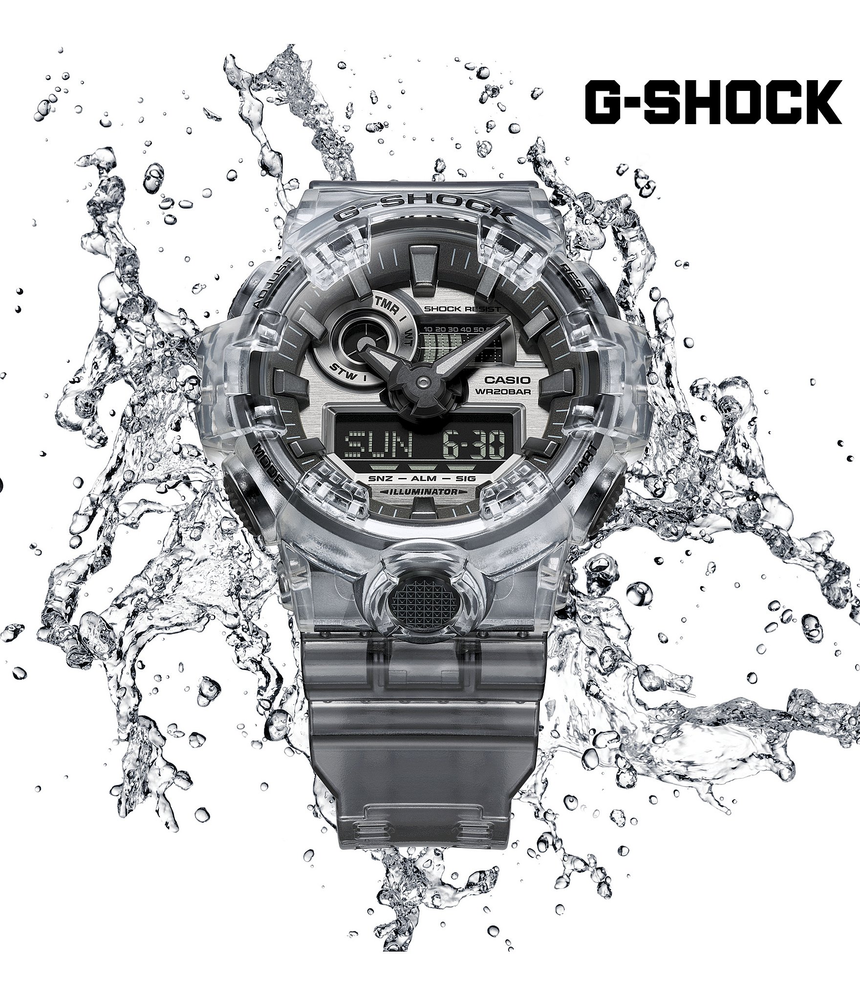 G-Shock Ana Digi Clear Skeleton Shock Resistant Watch