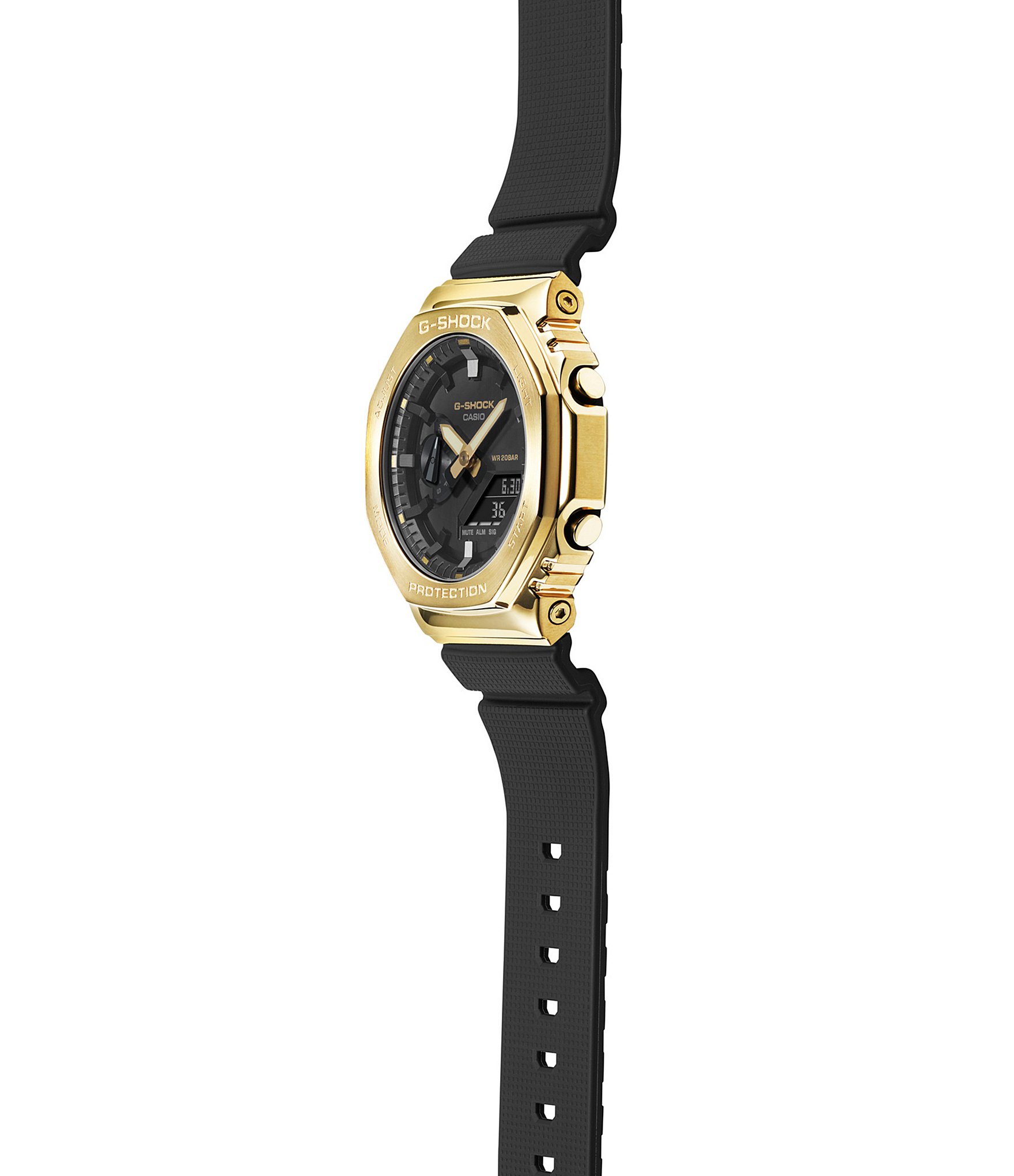 G-Shock Men's 2100 Series Black & Gold Resin Strap Ana/Digi Watch