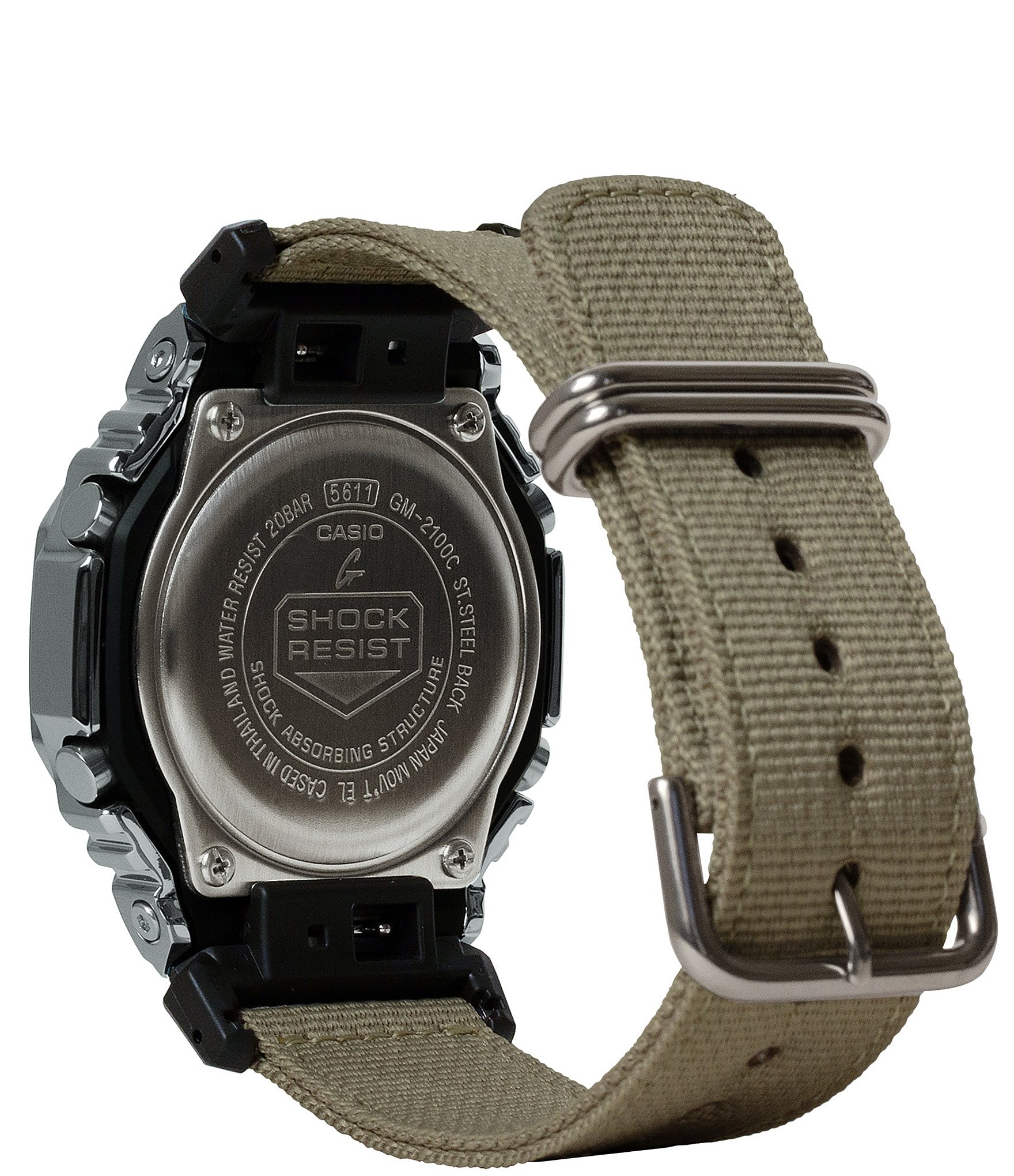 G-Shock Men's Ana-Digi Khaki Fabric Strap Watch