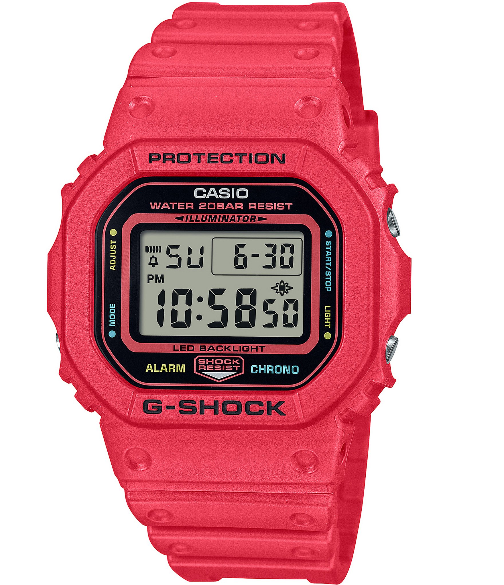 G Shock Men s Digital Bright Red Resin Strap Watch Dillard s