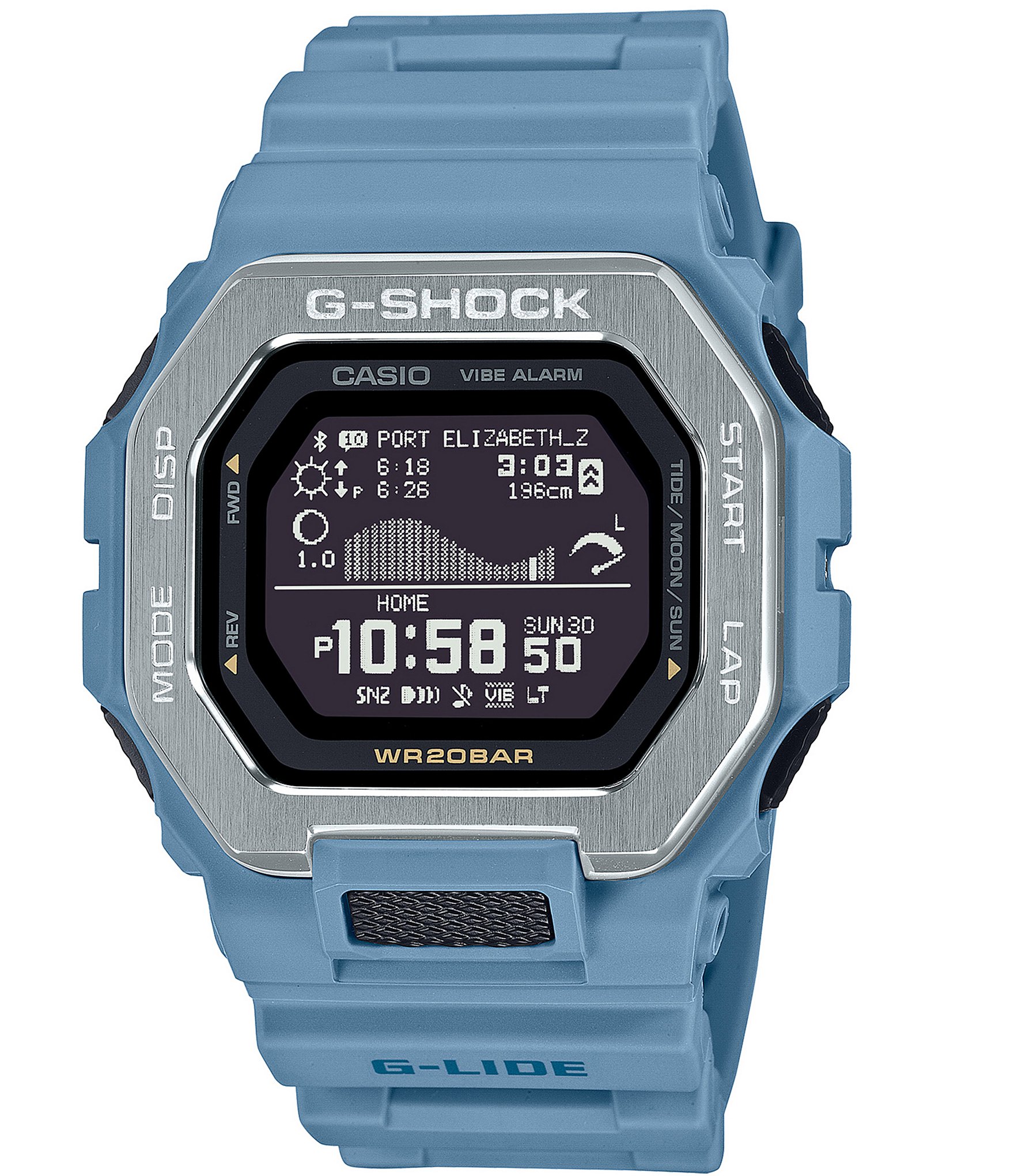 G-Shock Men's Tidegraph Digital Blue Resin Strap Watch