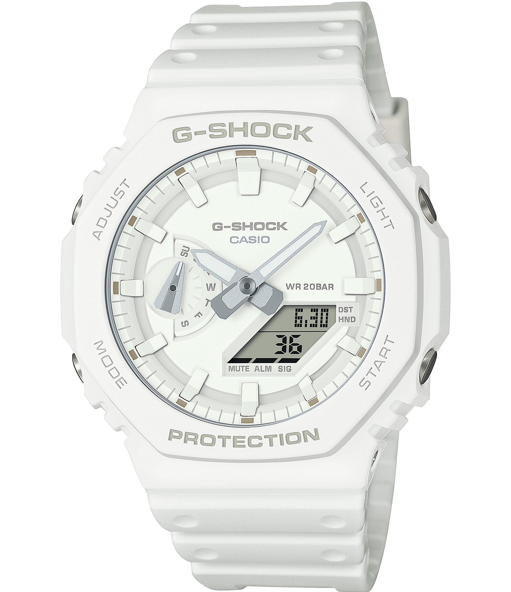 G-Shock Unisex Mono Ana-Digi White Resin Strap Watch