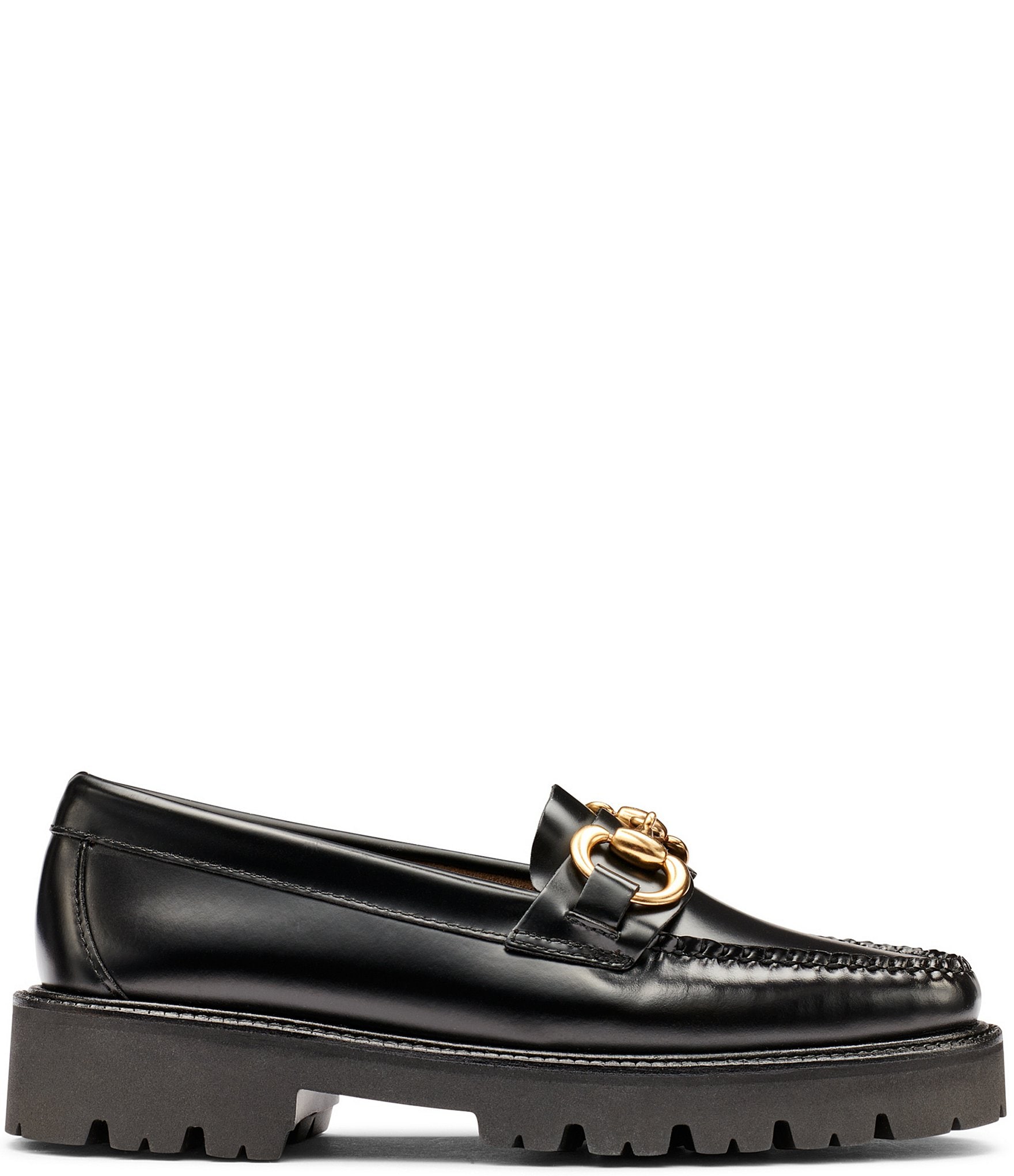 G.H. Bass Women's Lianna Leather Super Bit Buckle Platform Loafers