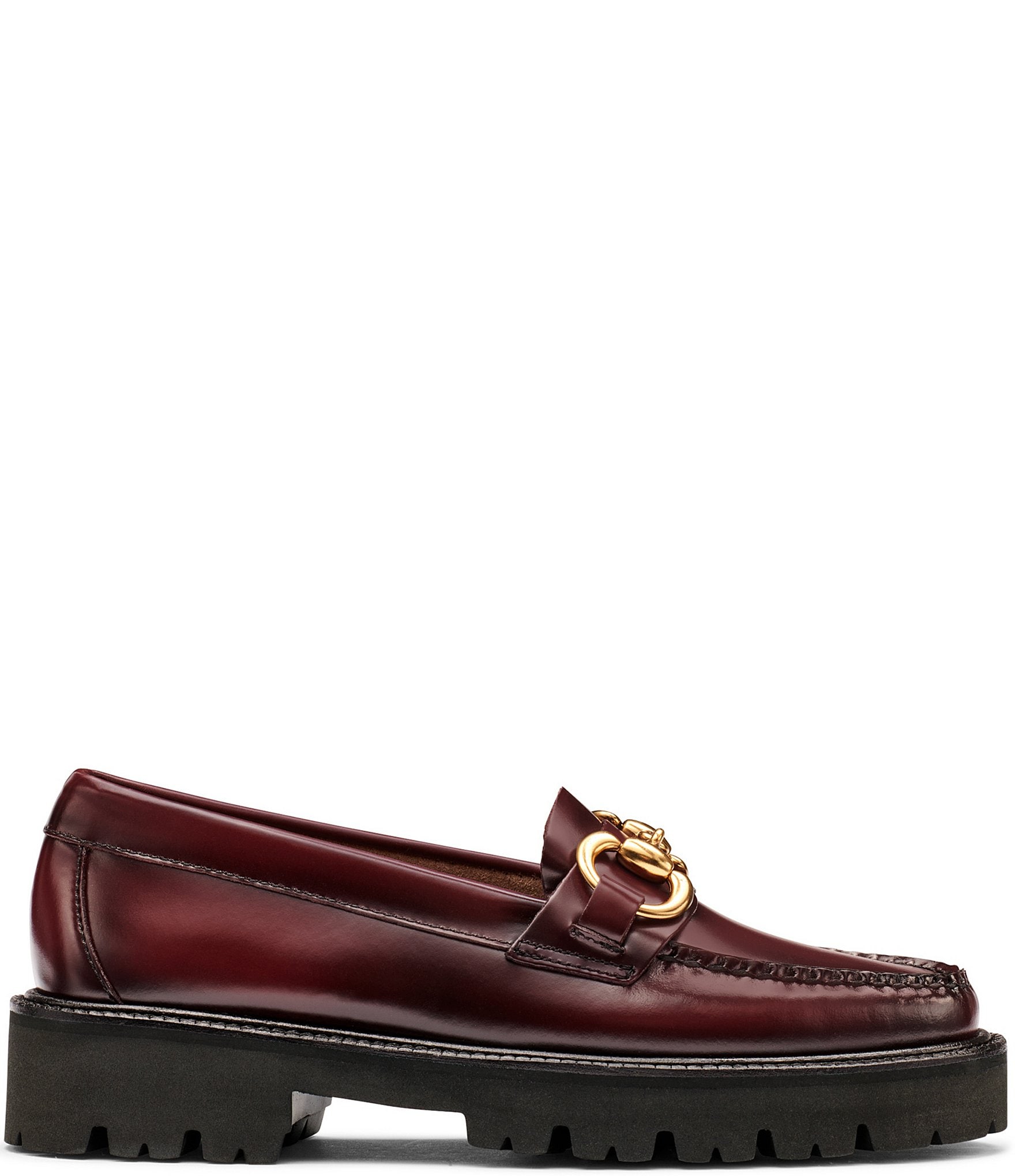 G.H. Bass Women's Lianna Leather Super Bit Buckle Platform Loafers